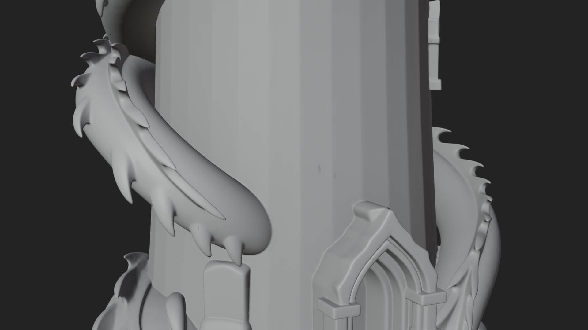 Dragon Coiled Stone Tower Design 4 3D Print Model 3D Model