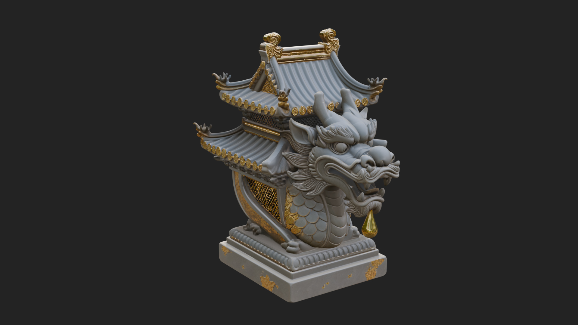 Dragon Head Lantern Model Design 1 3D Print Model 3D Model