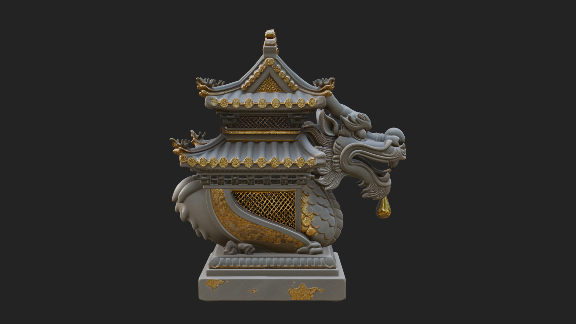 Dragon Head Lantern Model Design 1 3D Print Model 3D Model