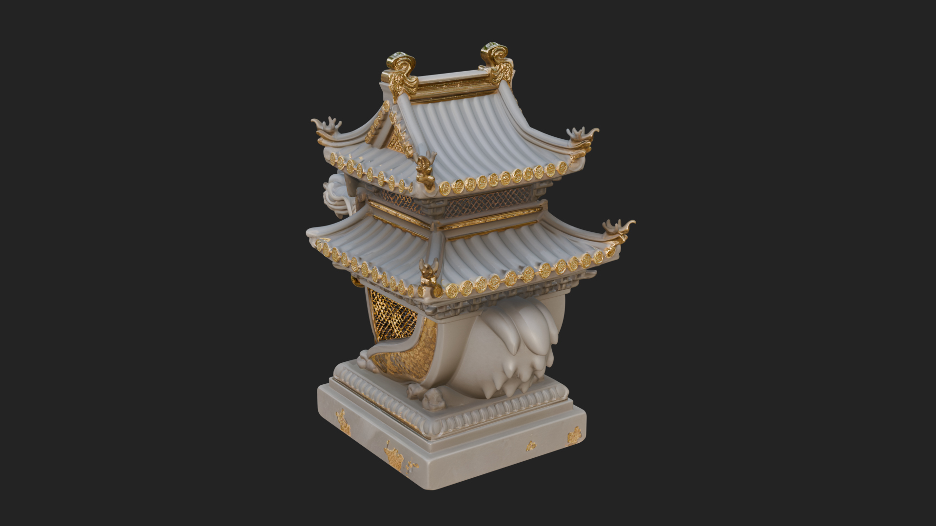 Dragon Head Lantern Model Design 1 3D Print Model 3D Model