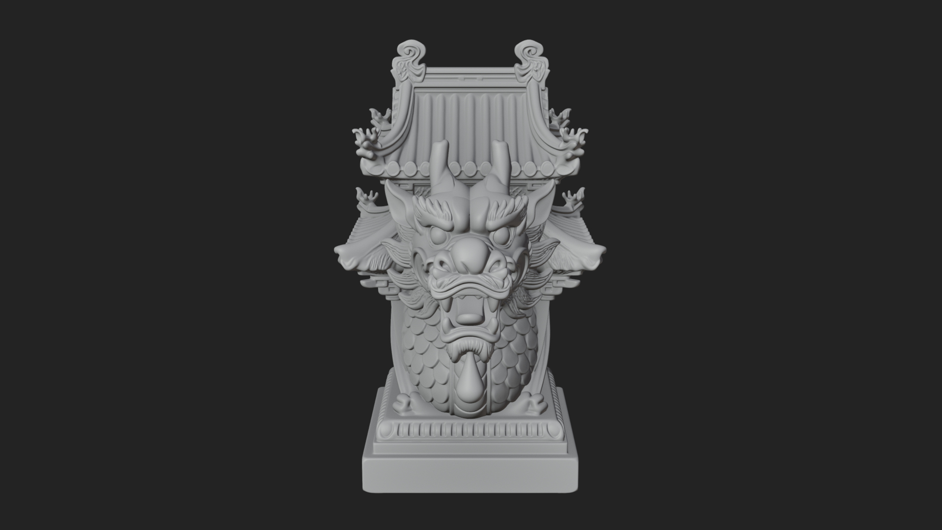 Dragon Head Lantern Model Design 1 3D Print Model 3D Model