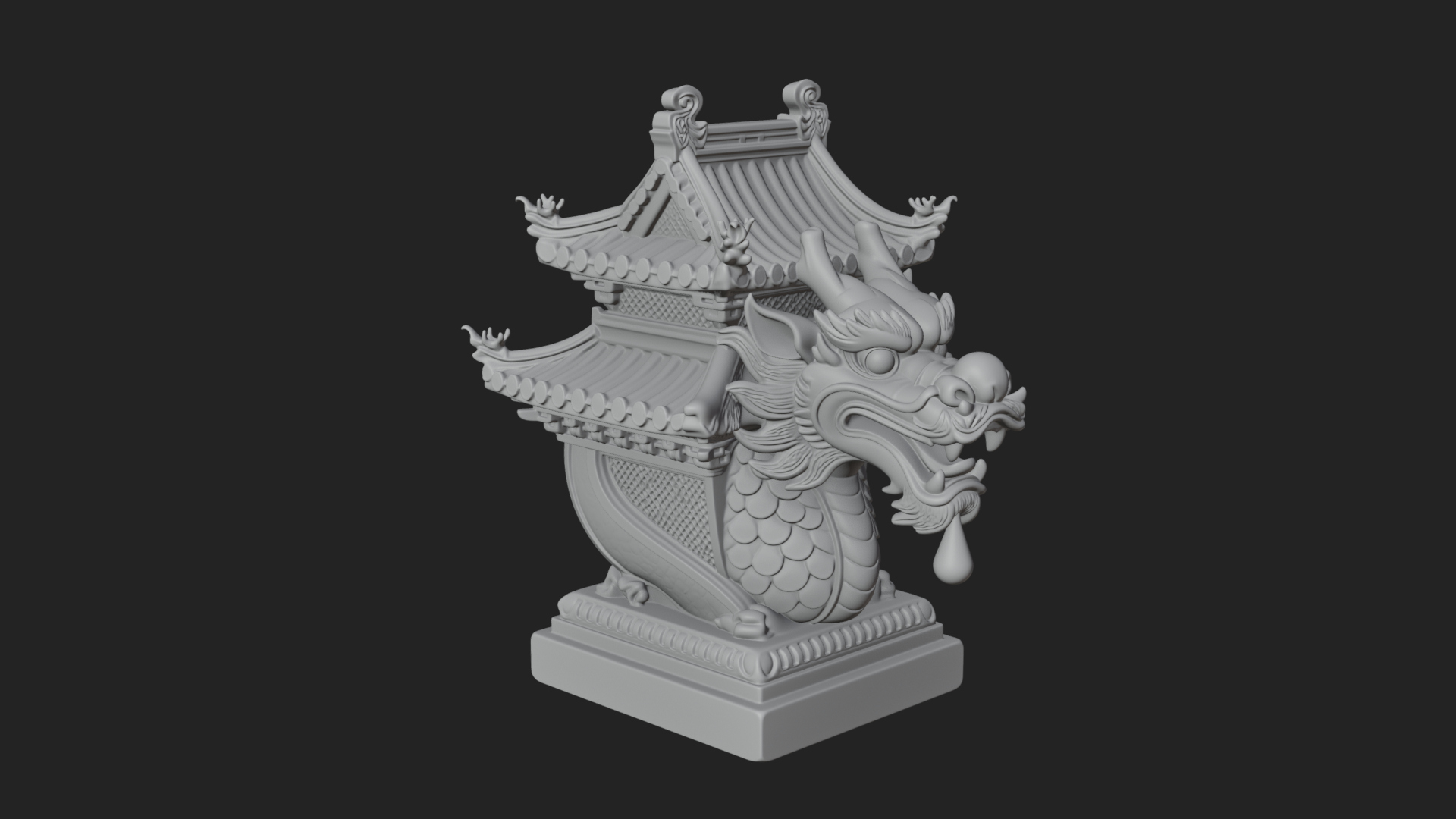 Dragon Head Lantern Model Design 1 3D Print Model 3D Model