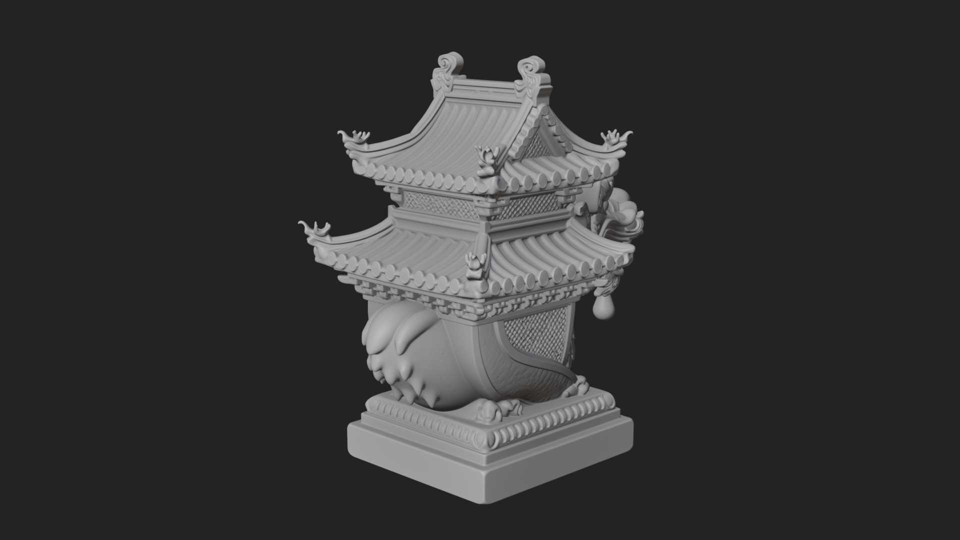 Dragon Head Lantern Model Design 1 3D Print Model 3D Model