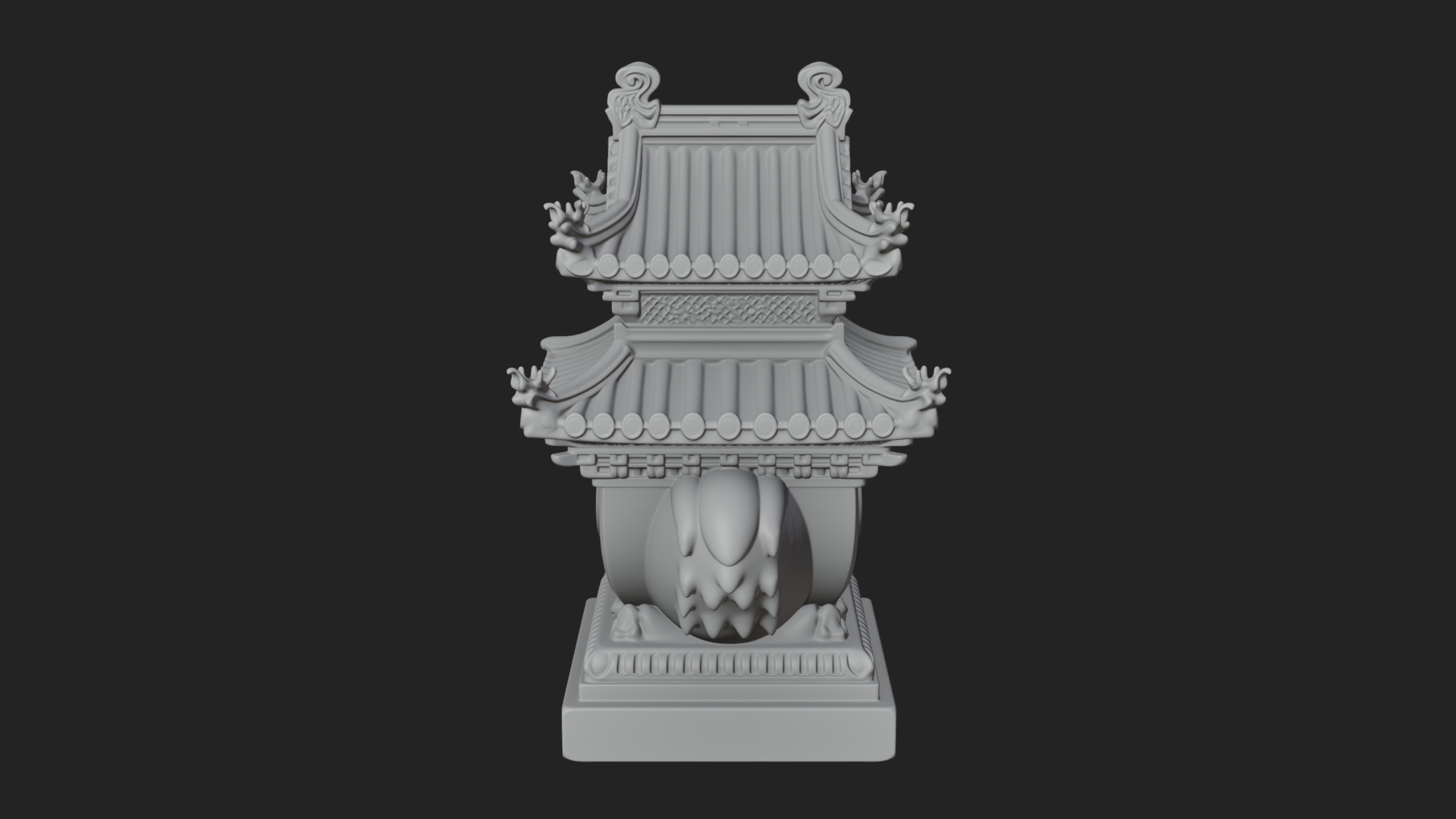 Dragon Head Lantern Model Design 1 3D Print Model 3D Model