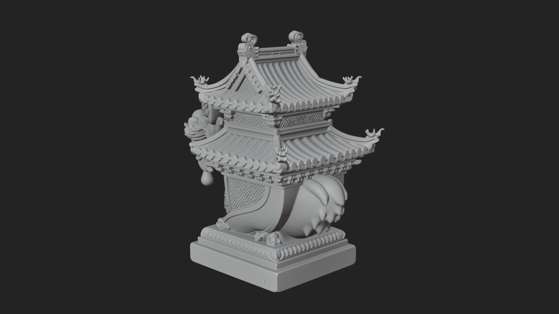 Dragon Head Lantern Model Design 1 3D Print Model 3D Model
