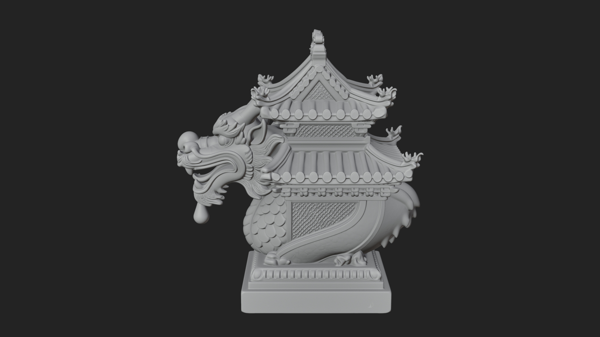 Dragon Head Lantern Model Design 1 3D Print Model 3D Model