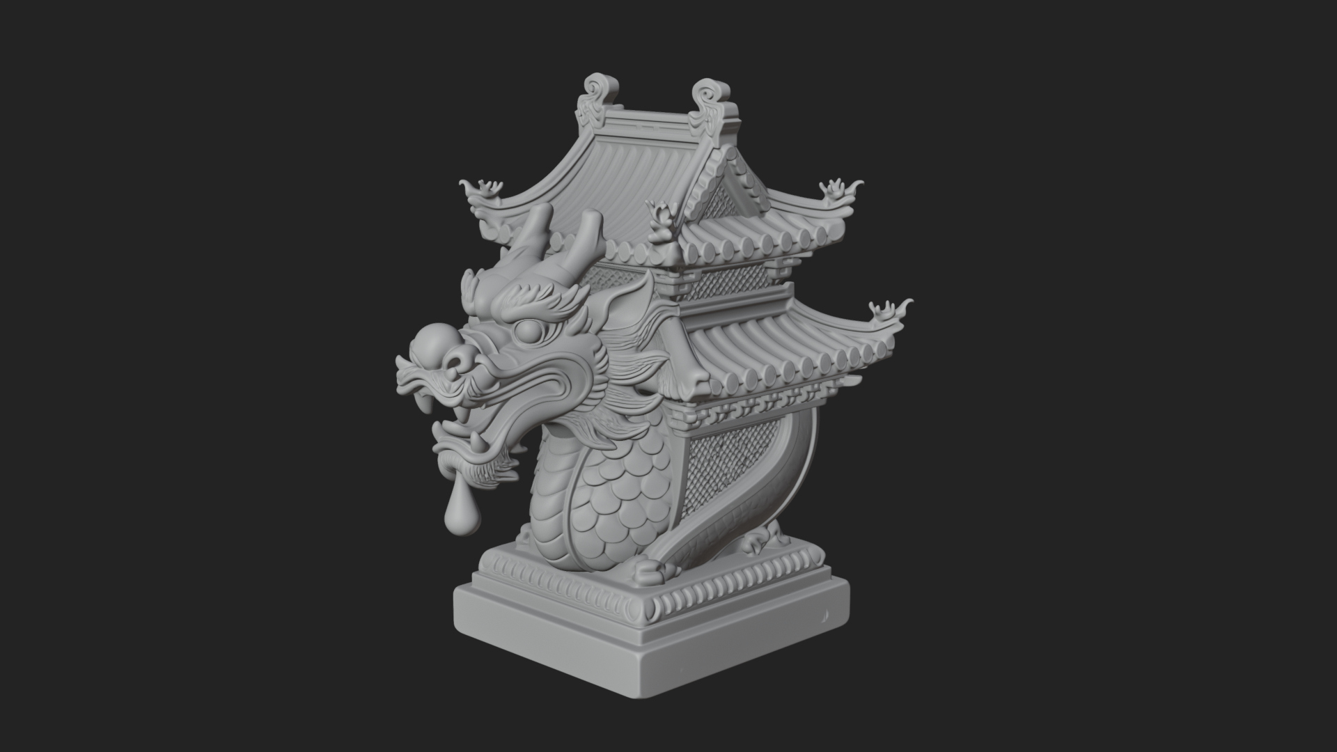 Dragon Head Lantern Model Design 1 3D Print Model 3D Model