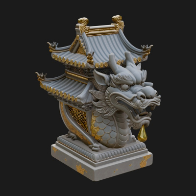 Dragon Head Lantern Model Design 1 3D Print Model