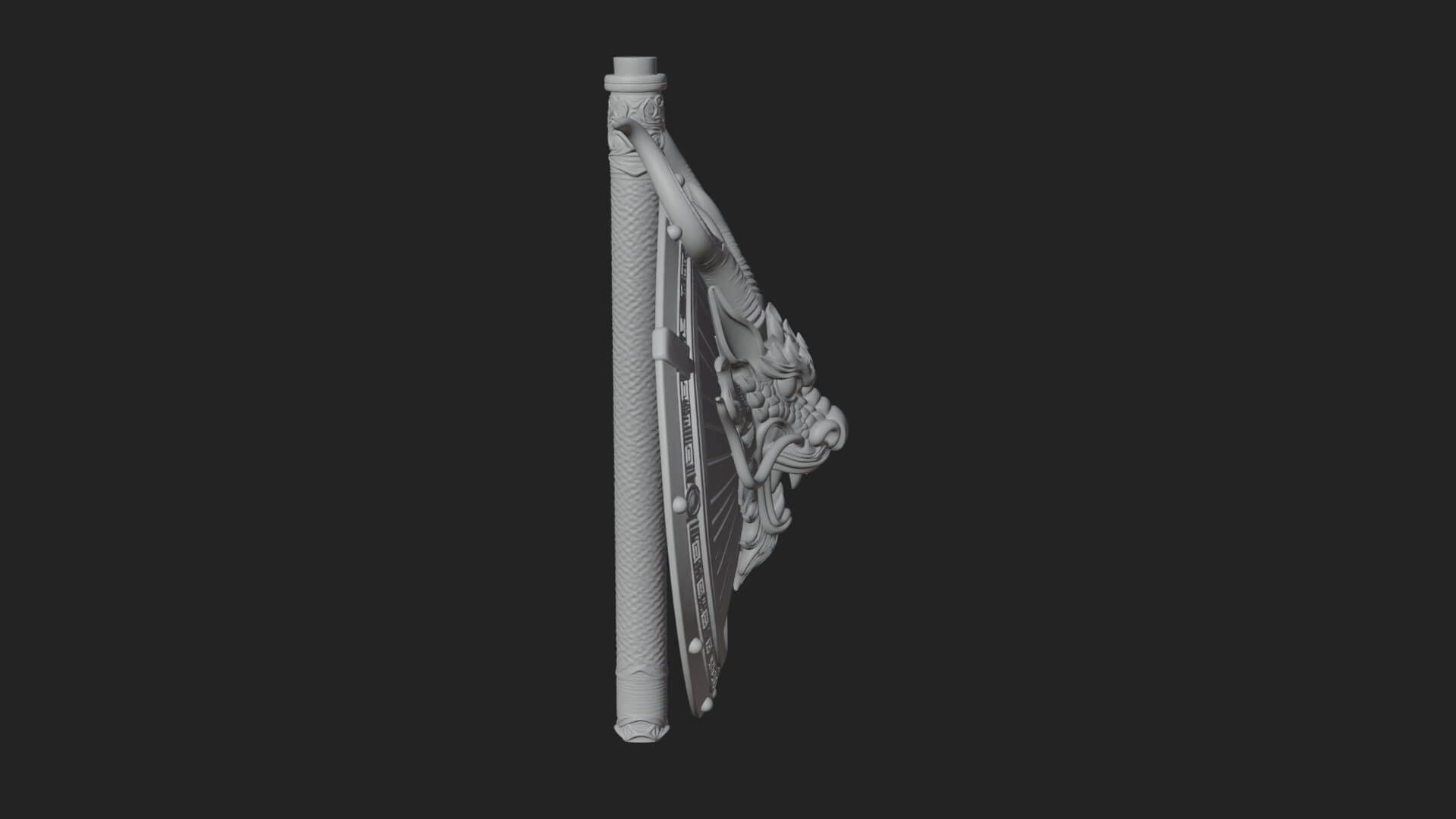 Dragon Head Round Shield Model Design 1 3D Print Model 3D Model