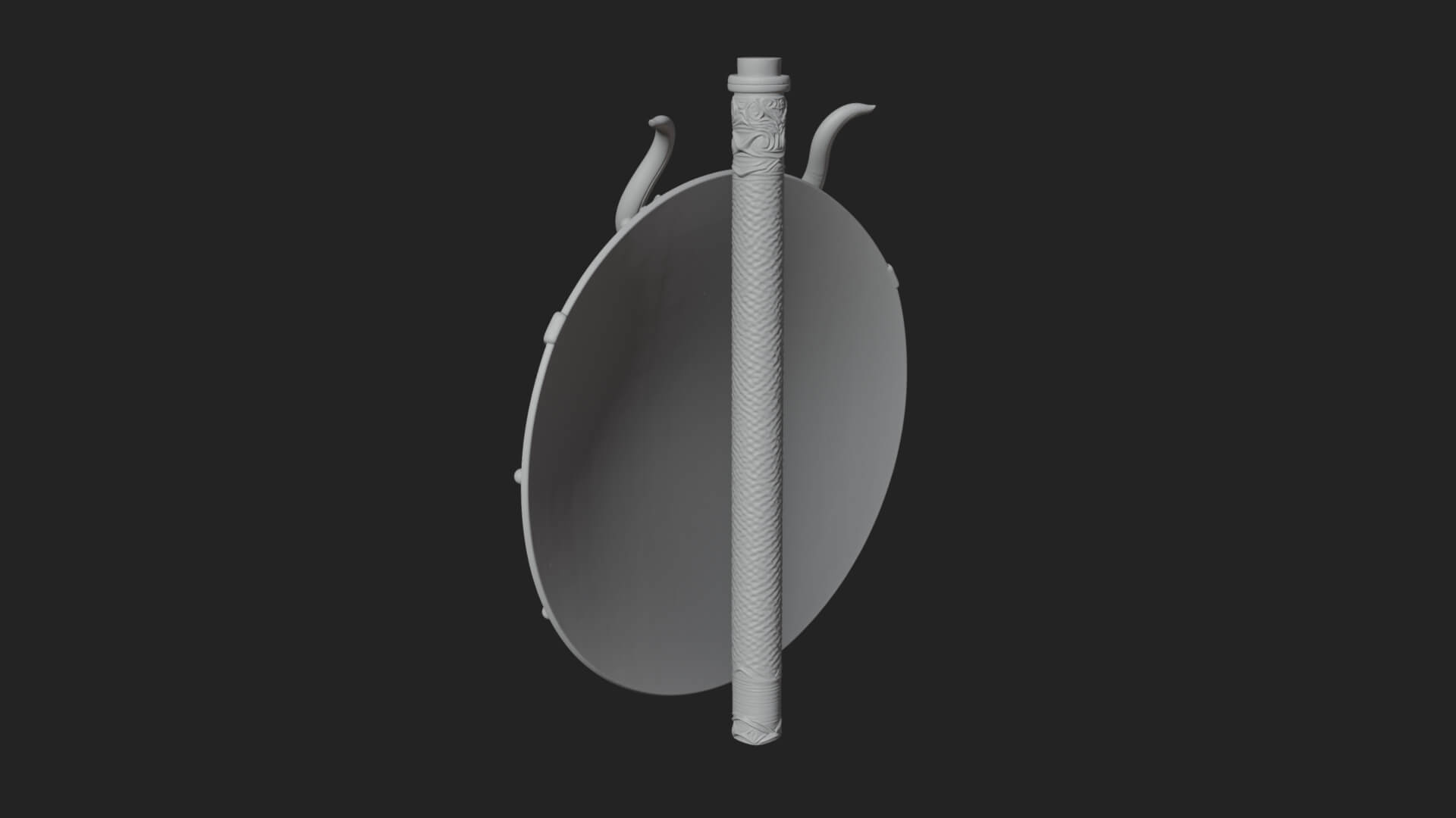 Dragon Head Round Shield Model Design 1 3D Print Model 3D Model