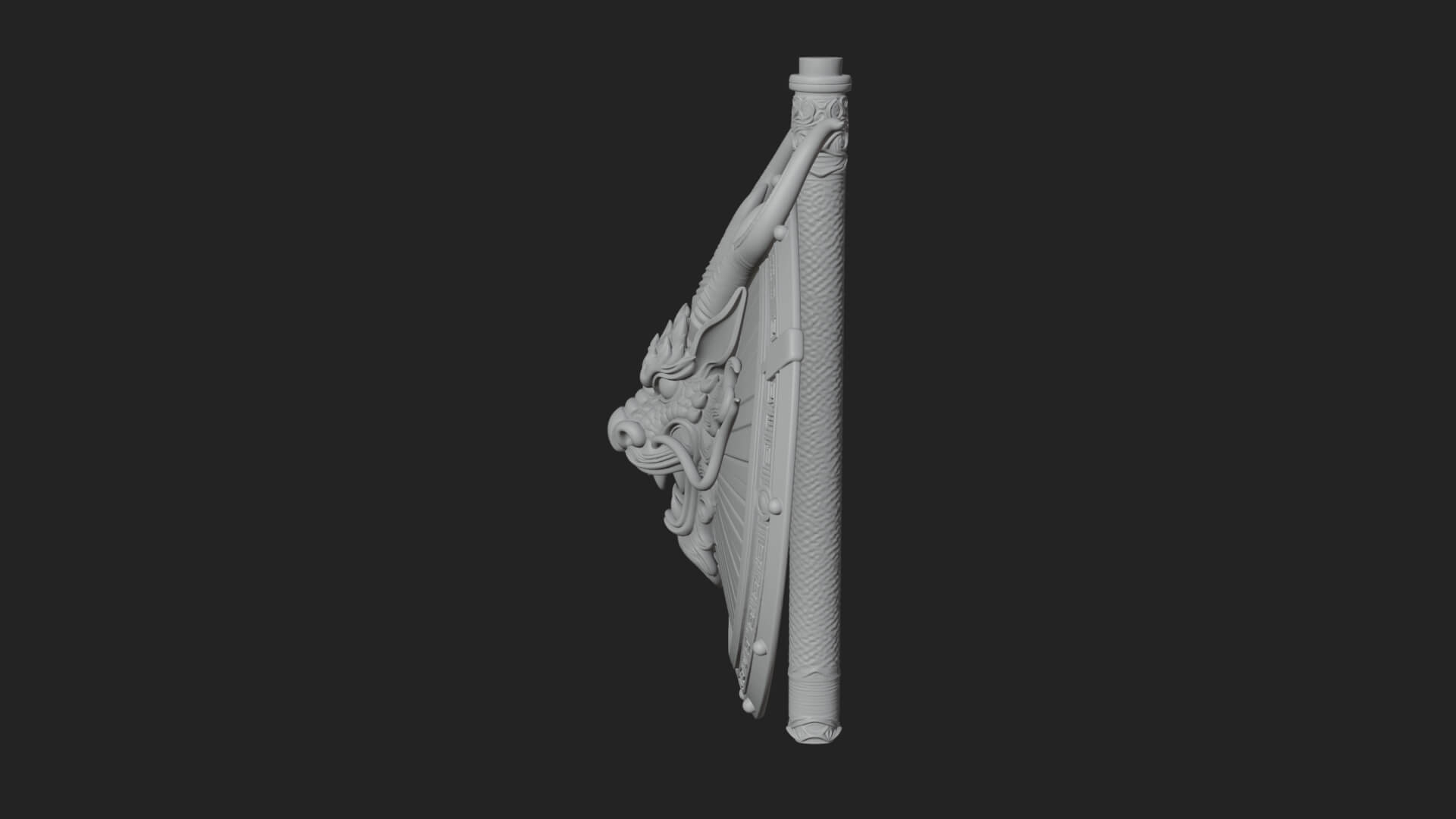Dragon Head Round Shield Model Design 1 3D Print Model 3D Model