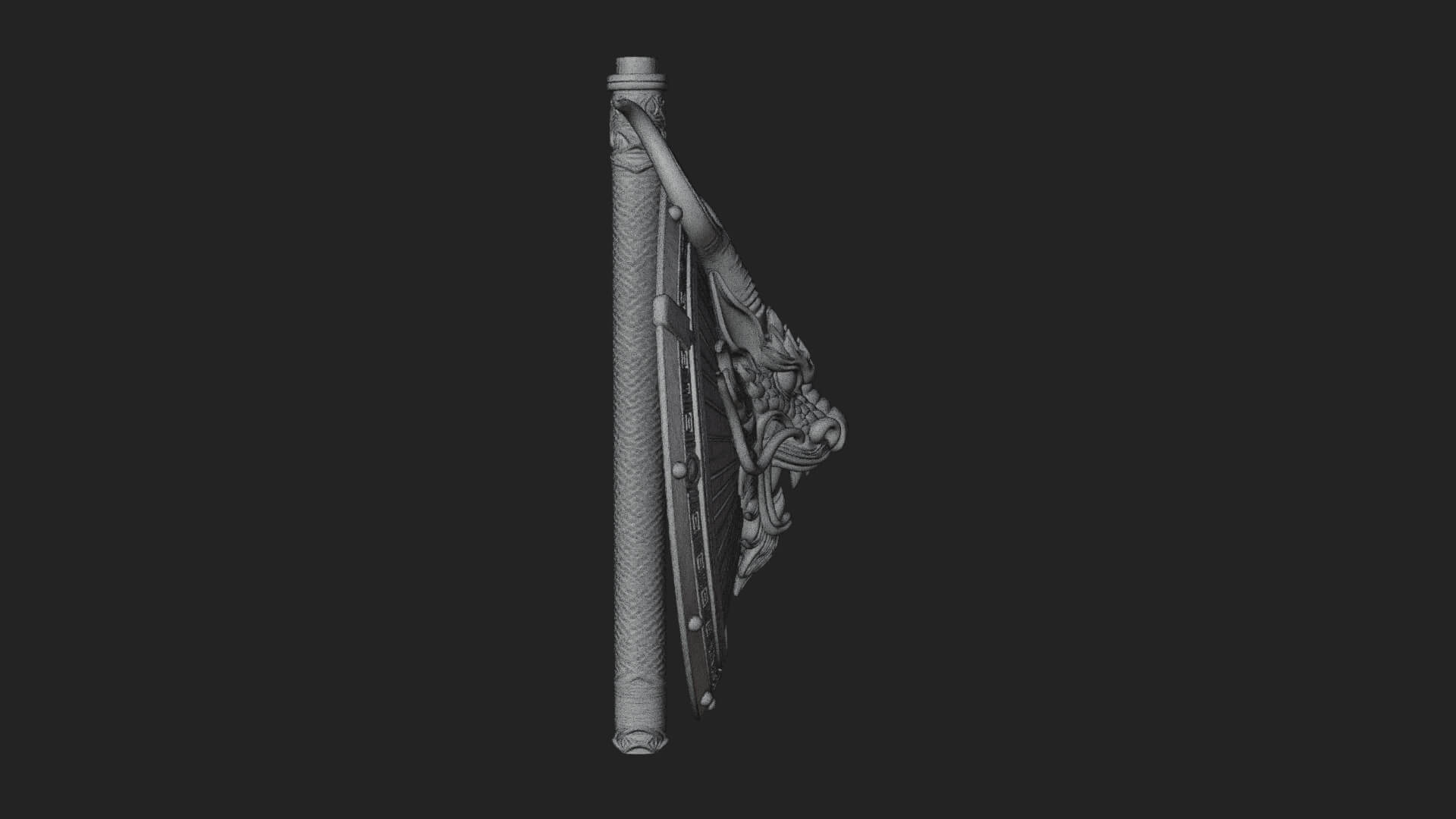 Dragon Head Round Shield Model Design 1 3D Print Model 3D Model