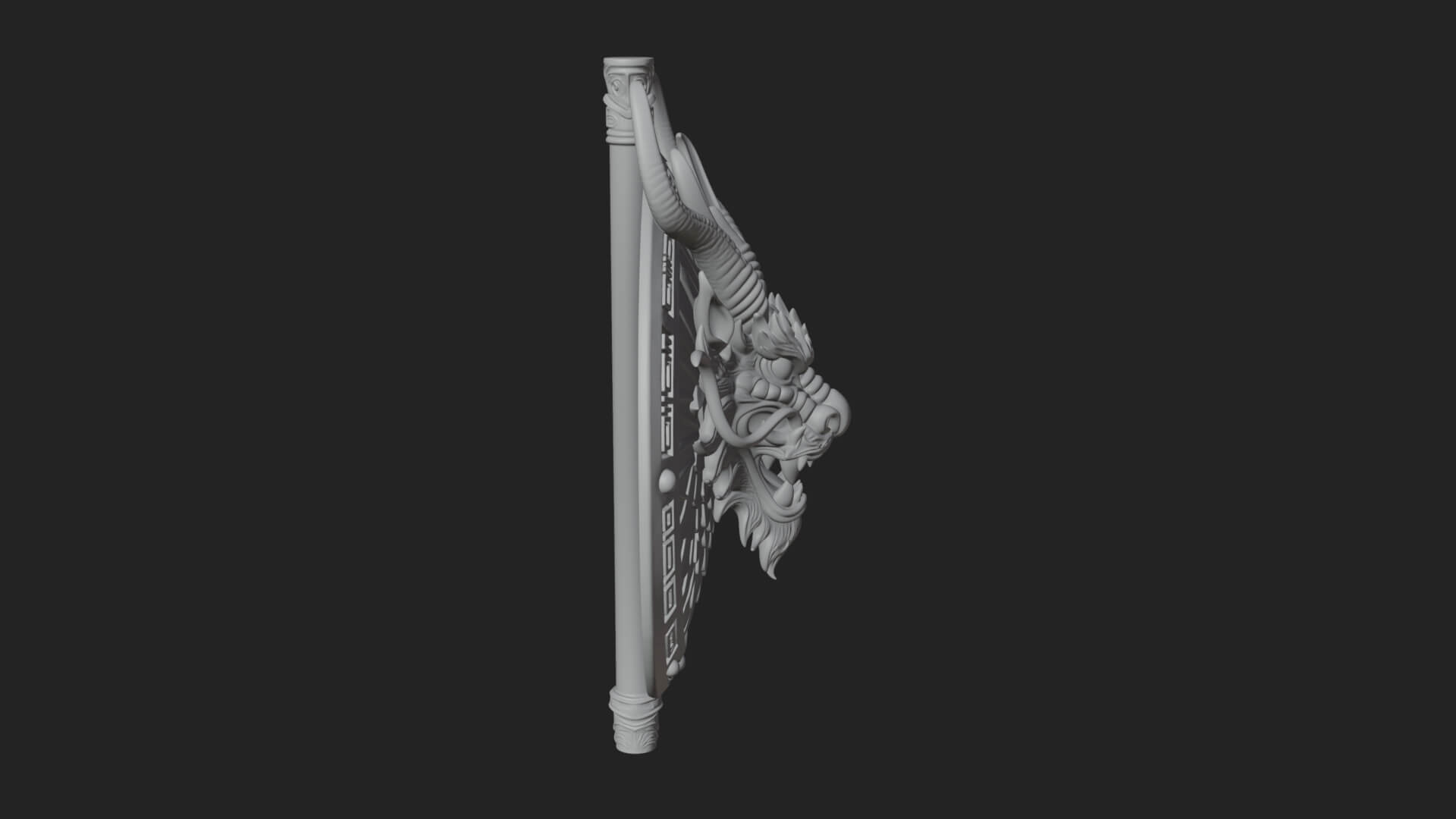 Dragon Head Round Shield Model Design 2 3D Print Model 3D Model