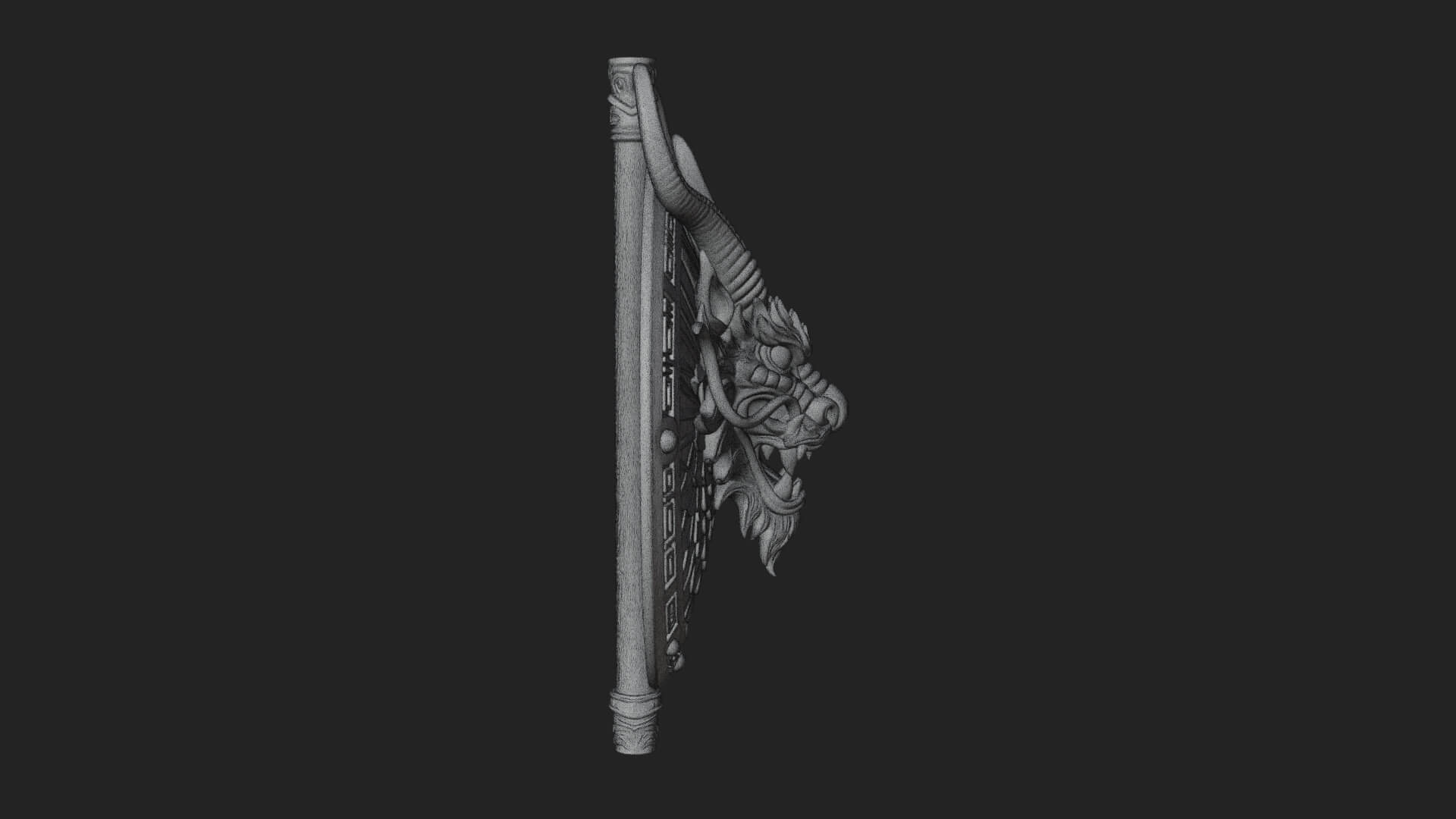 Dragon Head Round Shield Model Design 2 3D Print Model 3D Model