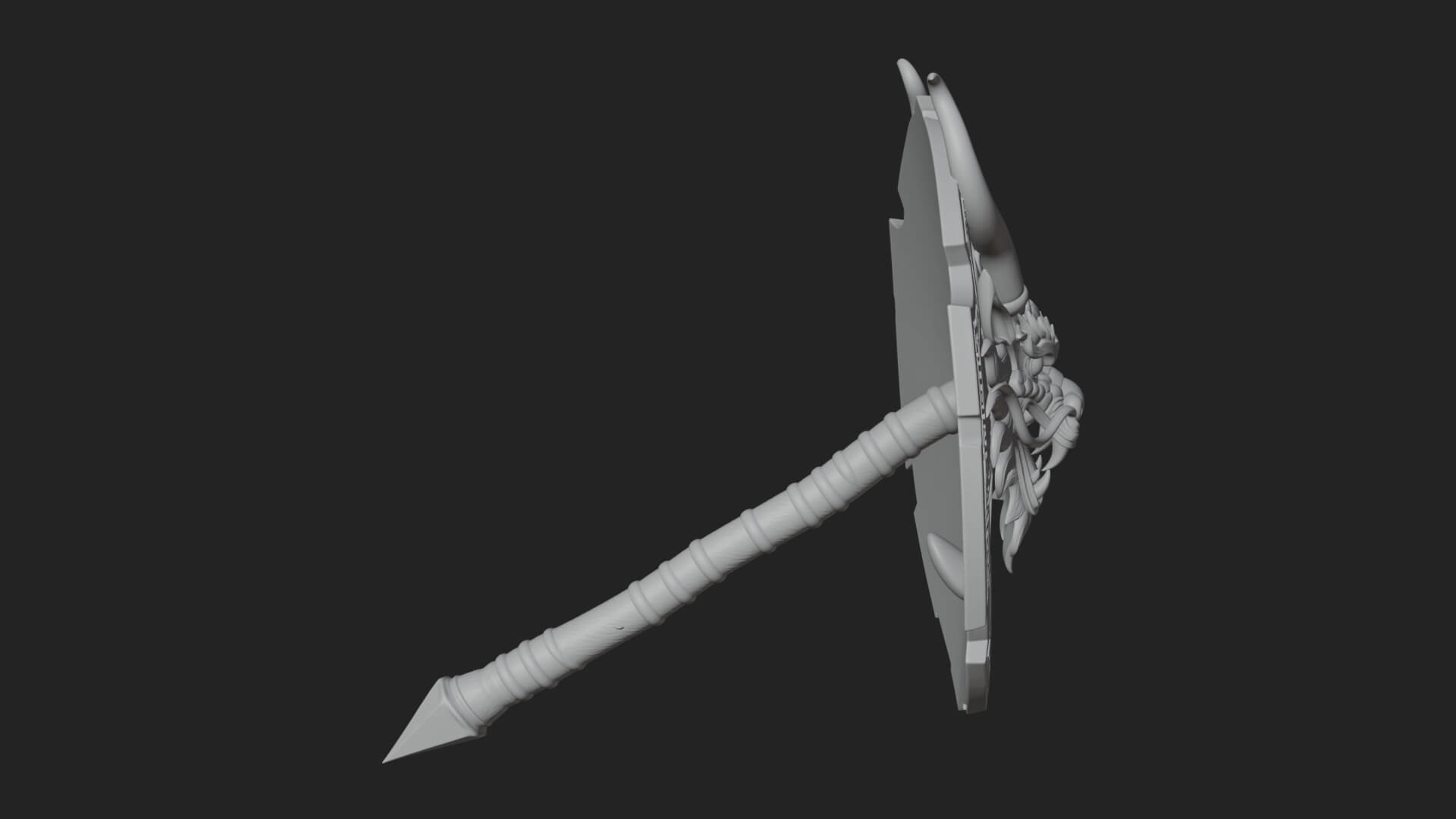 Dragon Head Round Shield Model Design 3 3D Print Model 3D Model