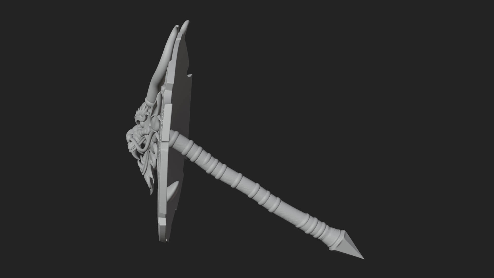 Dragon Head Round Shield Model Design 3 3D Print Model 3D Model