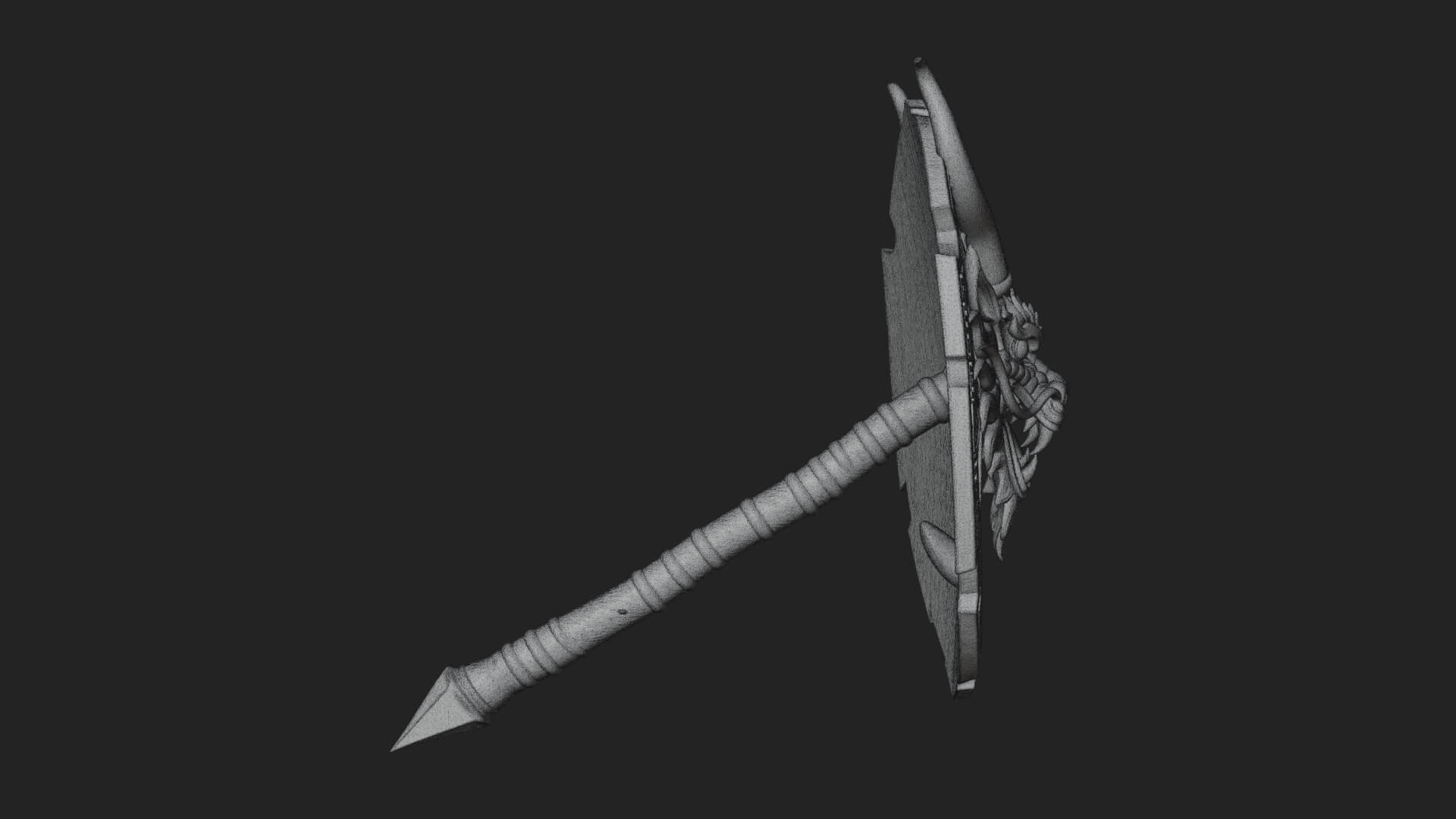 Dragon Head Round Shield Model Design 3 3D Print Model 3D Model