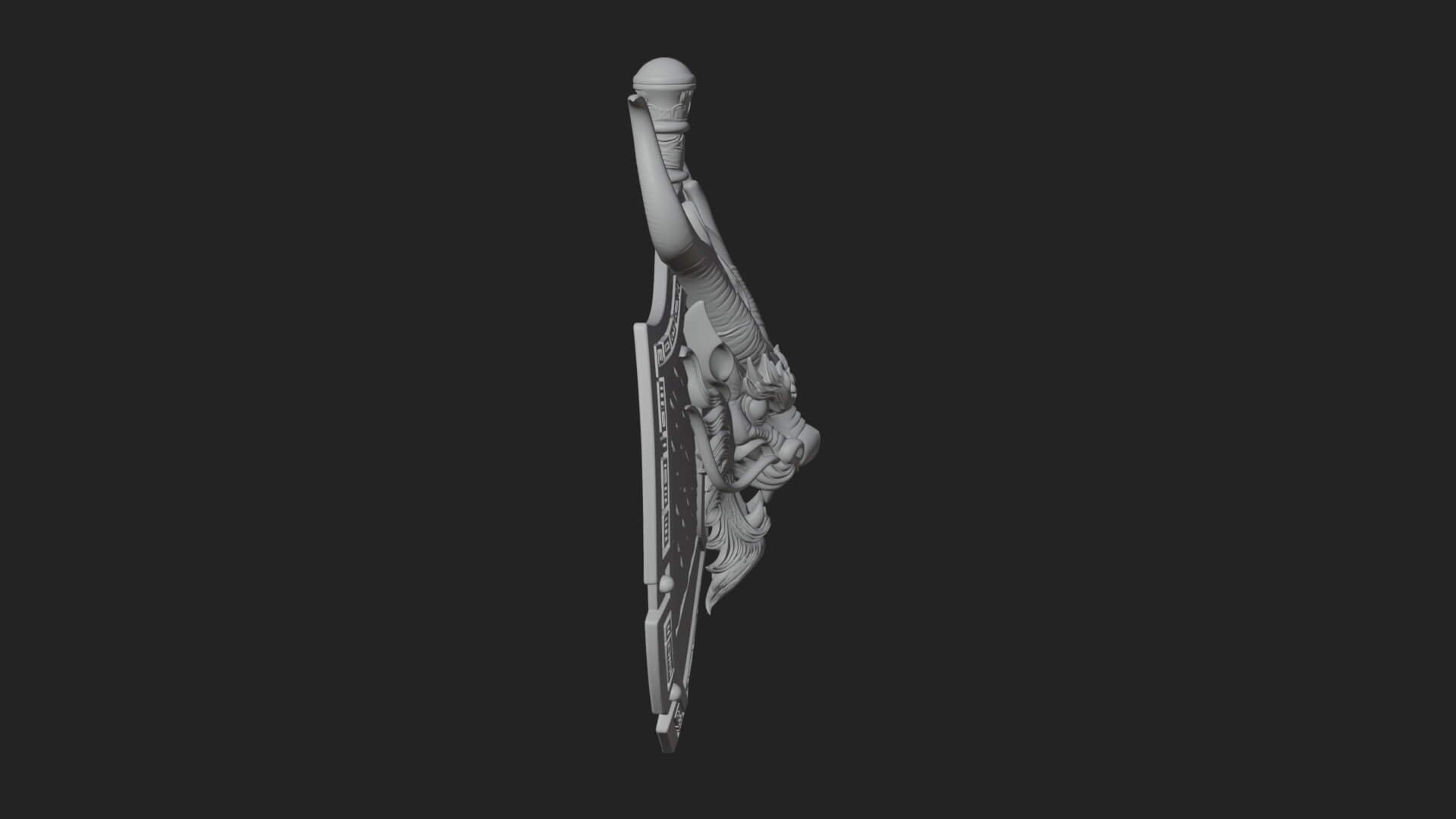 Dragon Head Round Shield Model Design 4 3D Print Model 3D Model