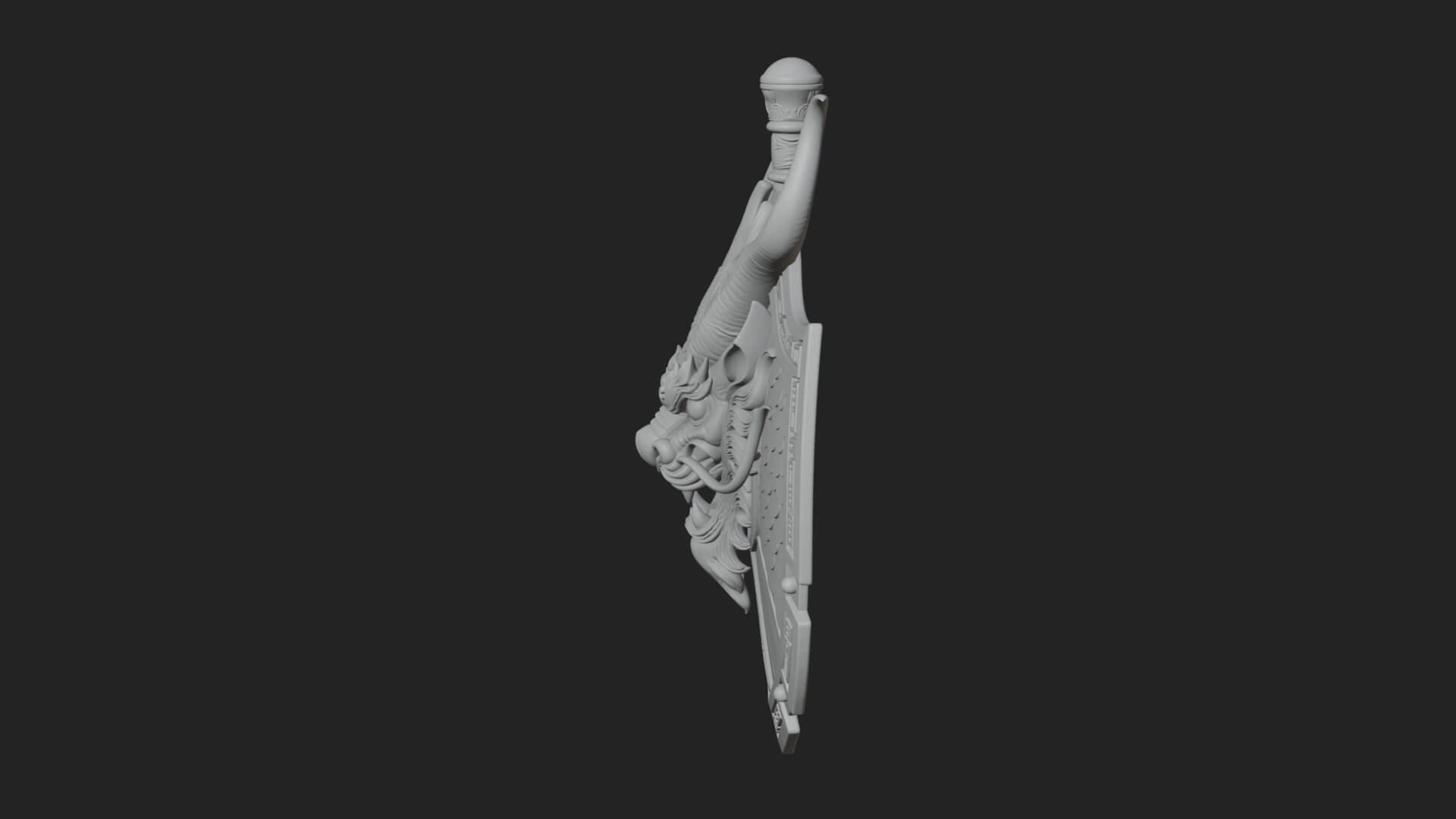 Dragon Head Round Shield Model Design 4 3D Print Model 3D Model