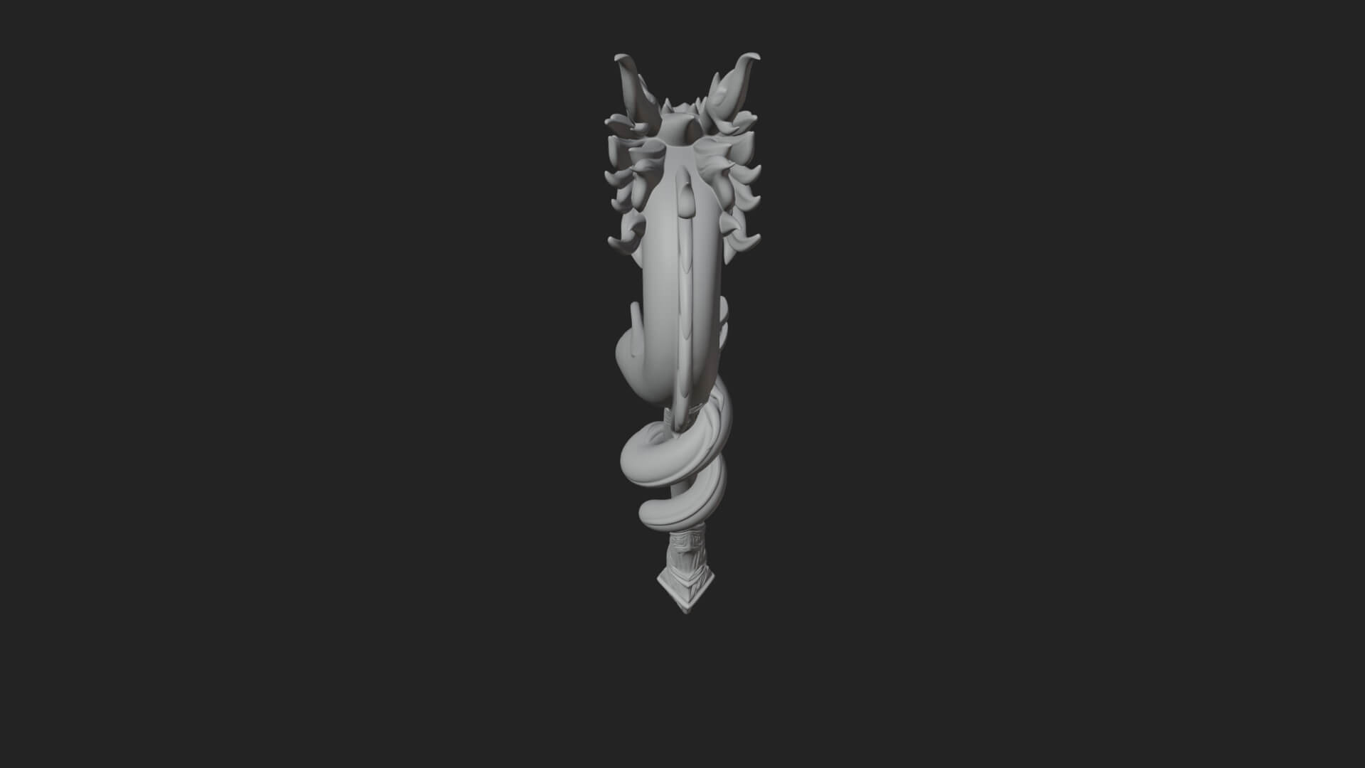 Dragon Head Serpent Staff Model Design 1 3D Print Model 3D Model