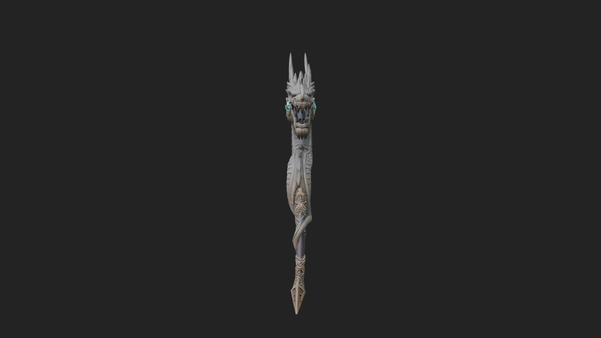 Dragon Head Serpent Staff Model Design 3 3D Print Model 3D Model