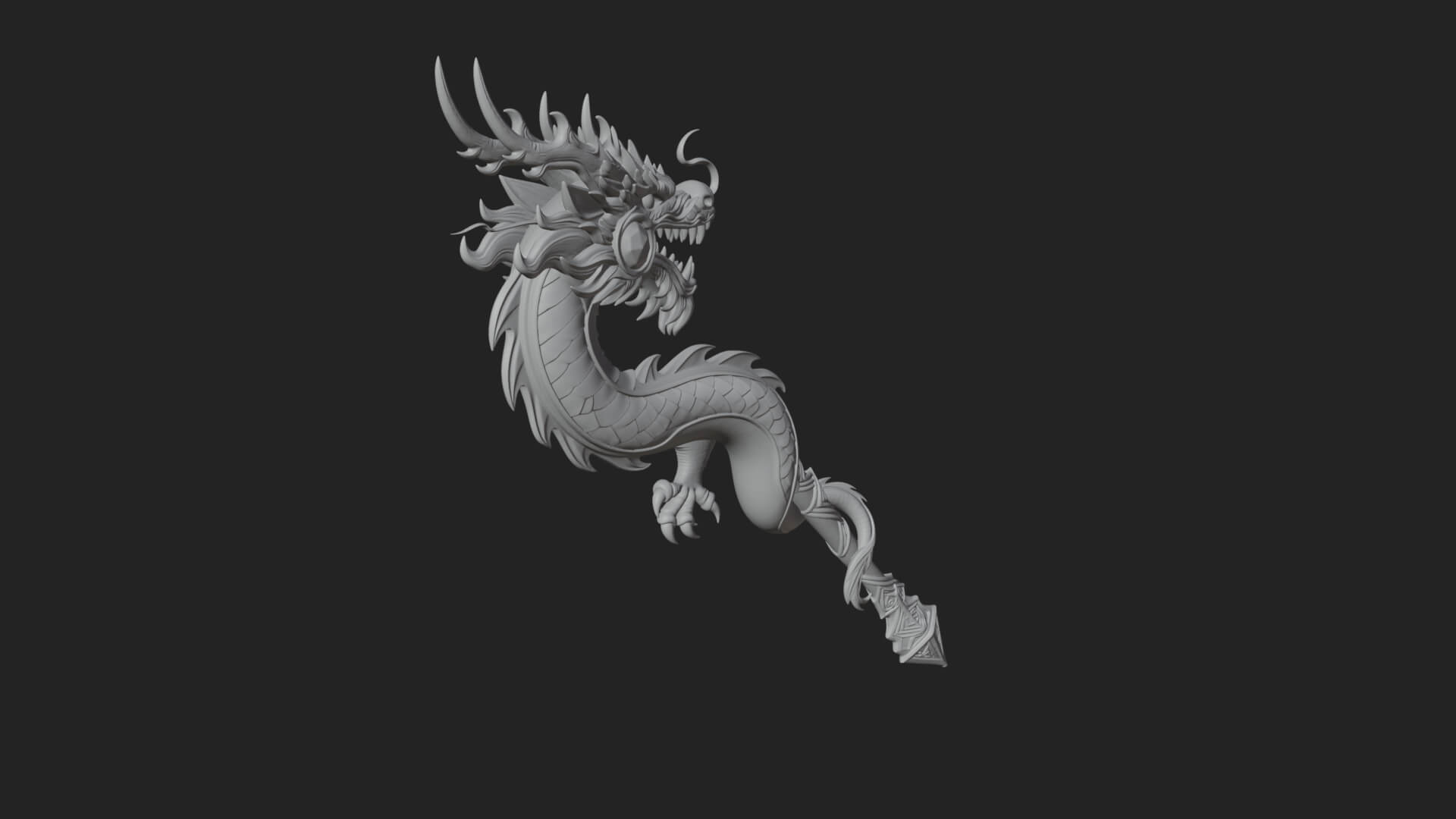 Dragon Head Serpent Staff Model Design 3 3D Print Model 3D Model