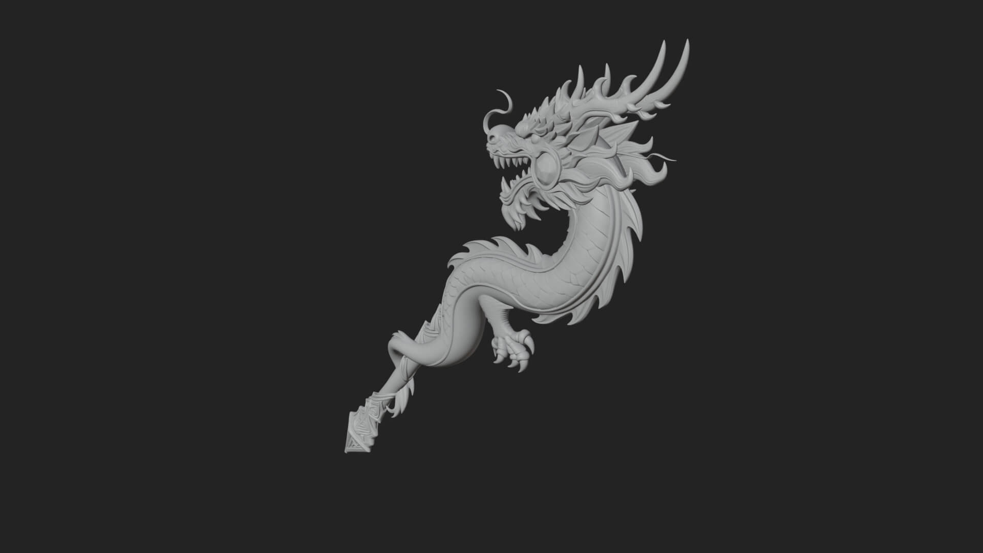 Dragon Head Serpent Staff Model Design 3 3D Print Model 3D Model