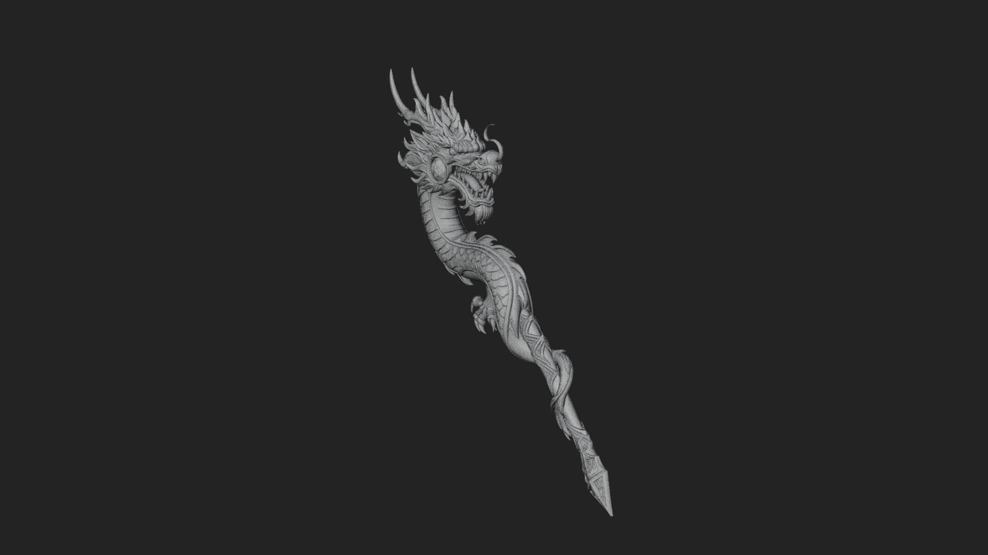 Dragon Head Serpent Staff Model Design 3 3D Print Model 3D Model