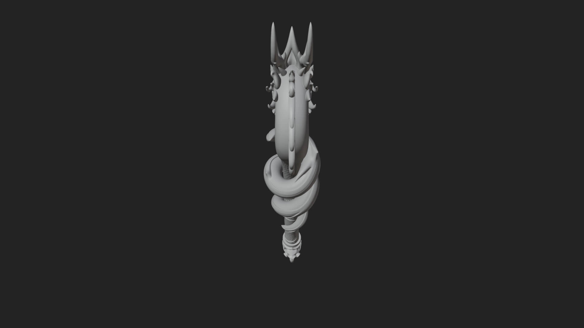 Dragon Head Serpent Staff Model Design 4 3D Print Model 3D Model