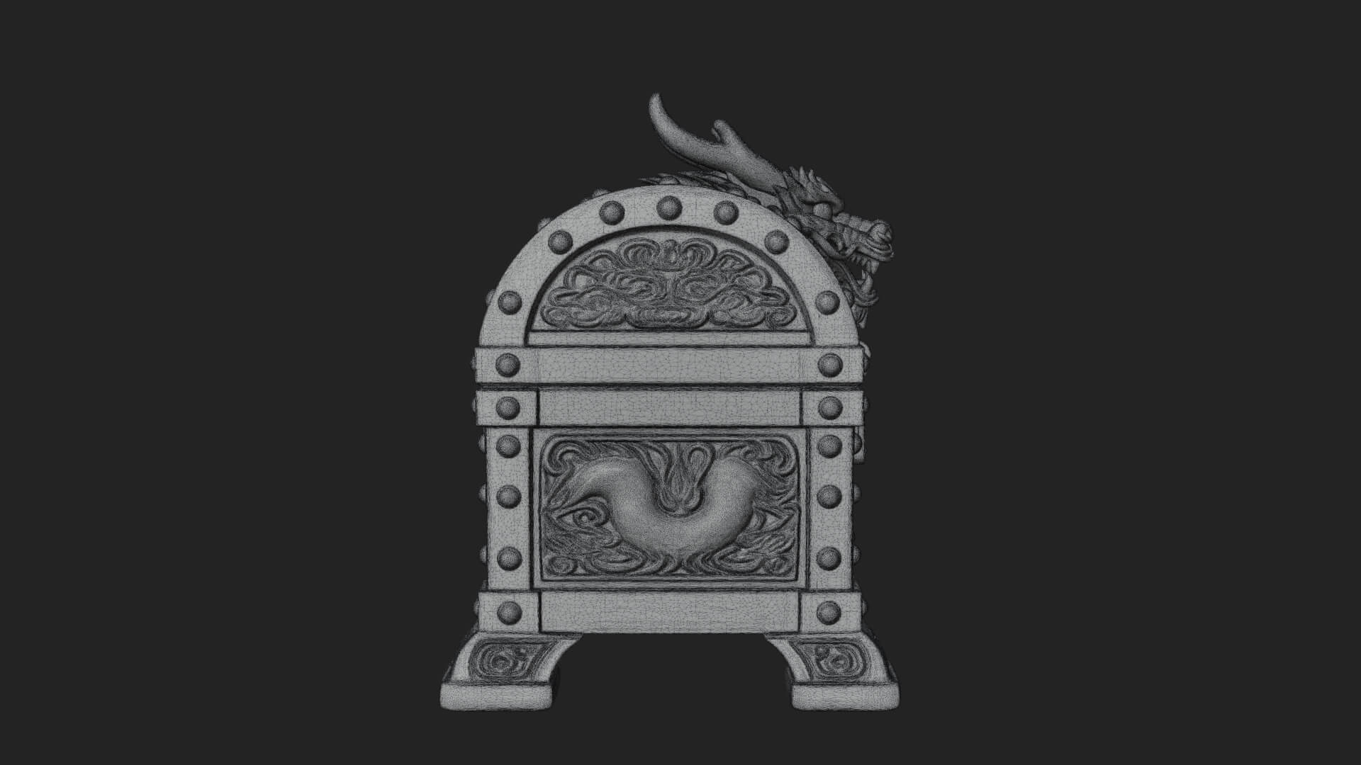 Dragon Head Treasure Chest Model Design 3 3D Print Model 3D Model