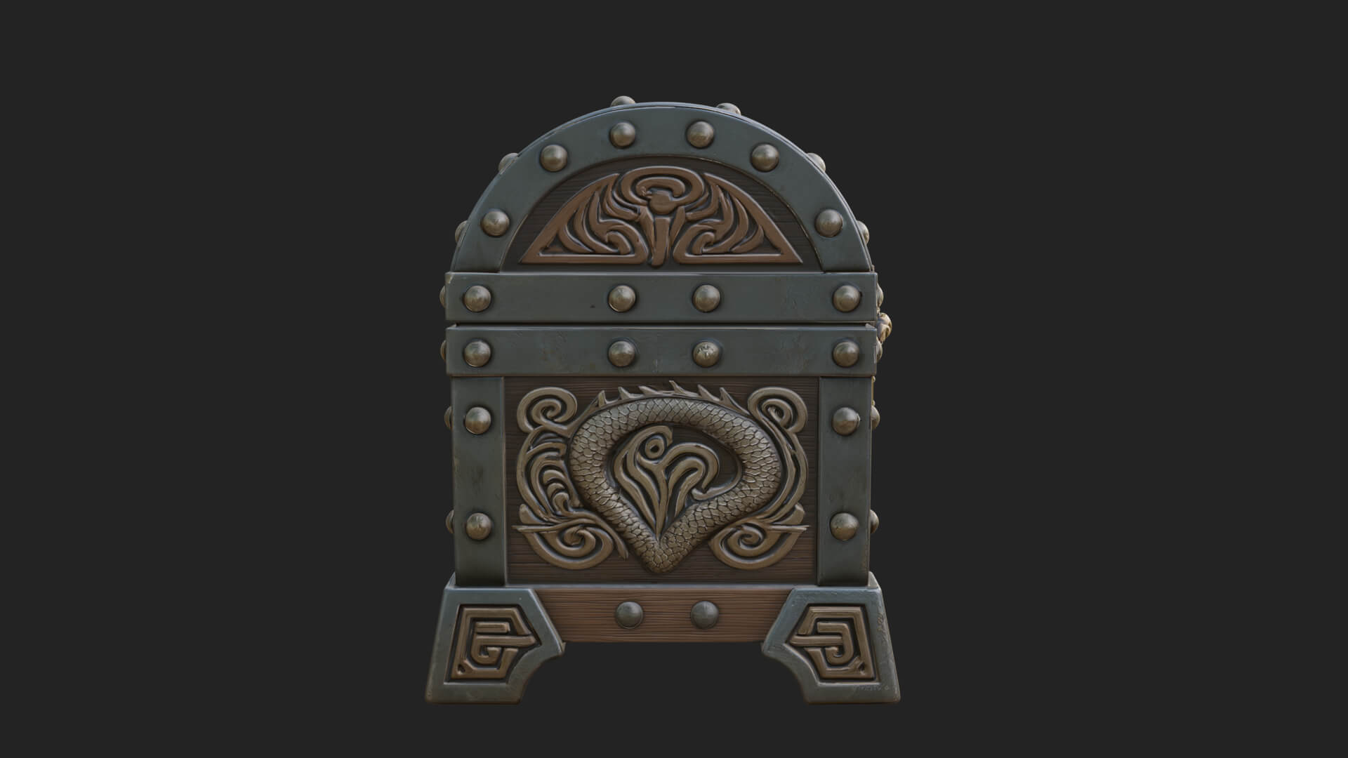 Dragon Head Treasure Chest Model Design 5 3D Print Model 3D Model