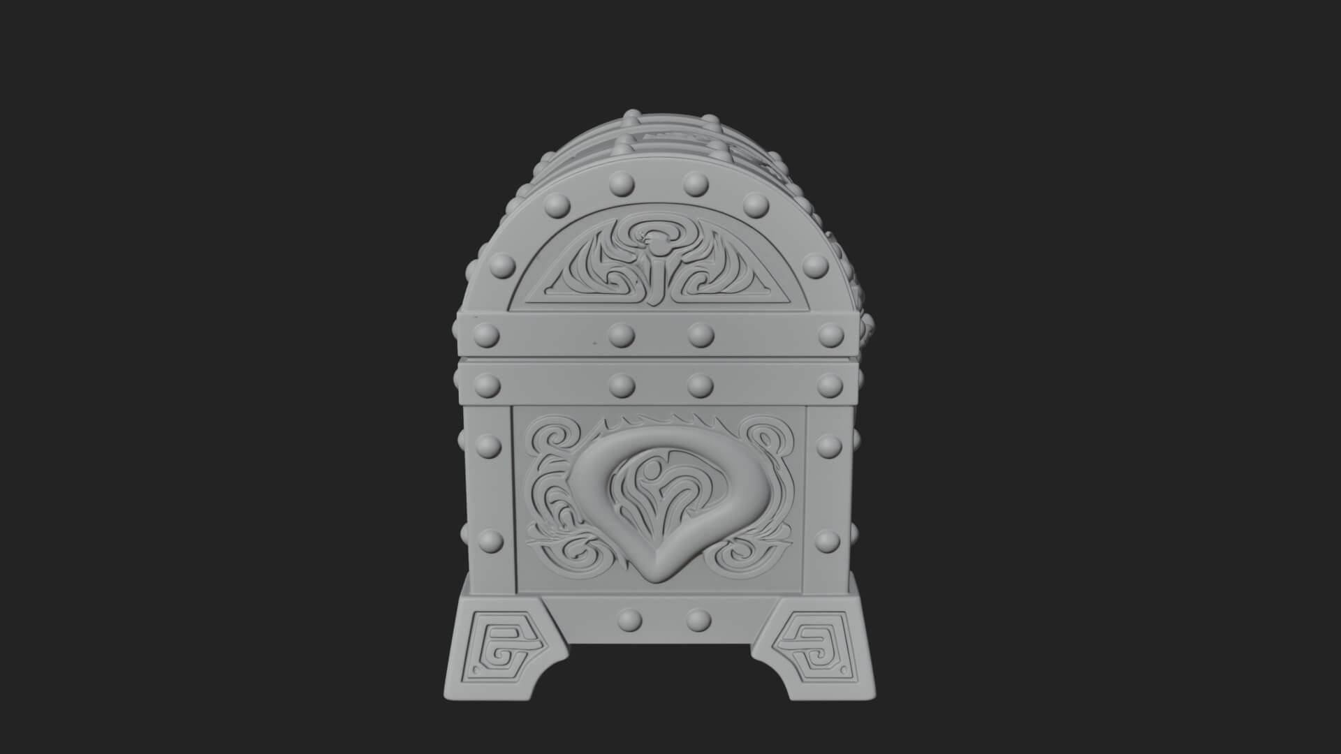 Dragon Head Treasure Chest Model Design 5 3D Print Model 3D Model