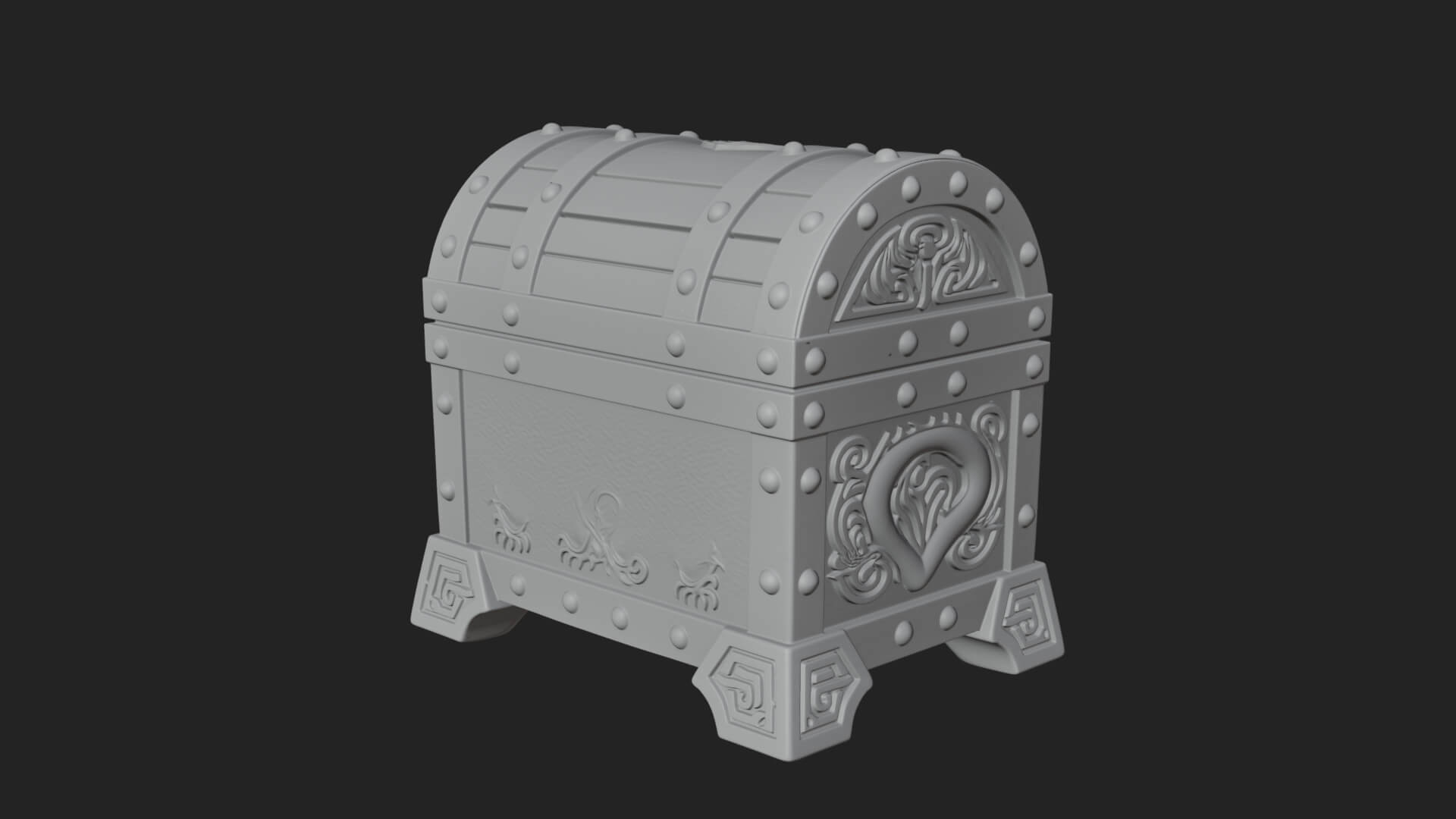 Dragon Head Treasure Chest Model Design 5 3D Print Model 3D Model