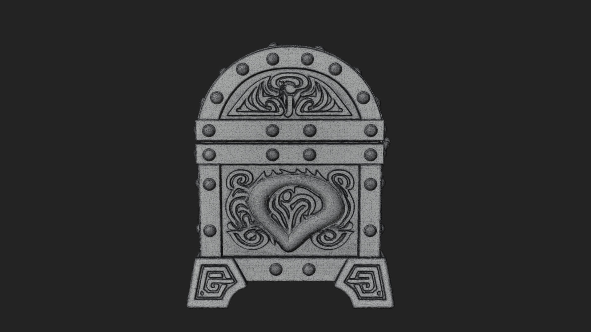 Dragon Head Treasure Chest Model Design 5 3D Print Model 3D Model