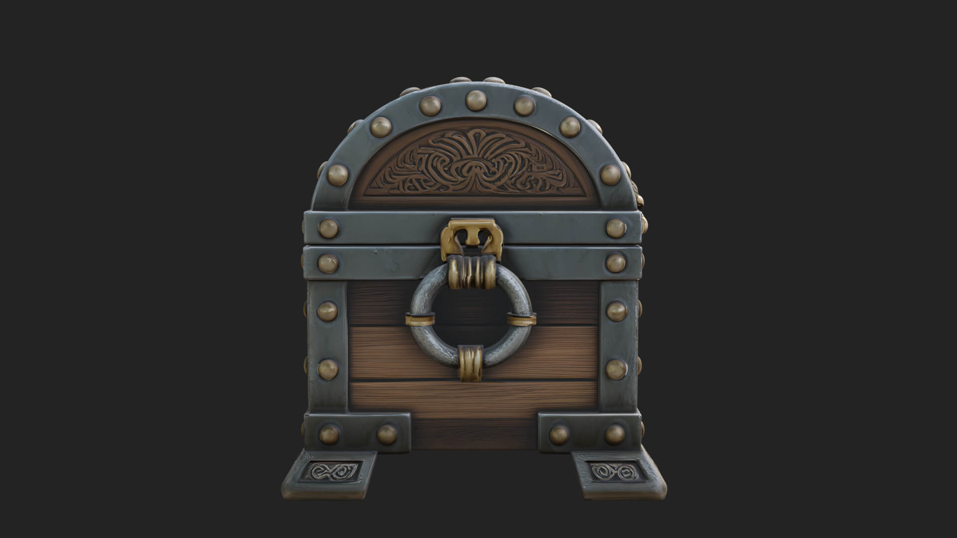 Dragon Head Treasure Chest Model Design 6 3D Print Model 3D Model
