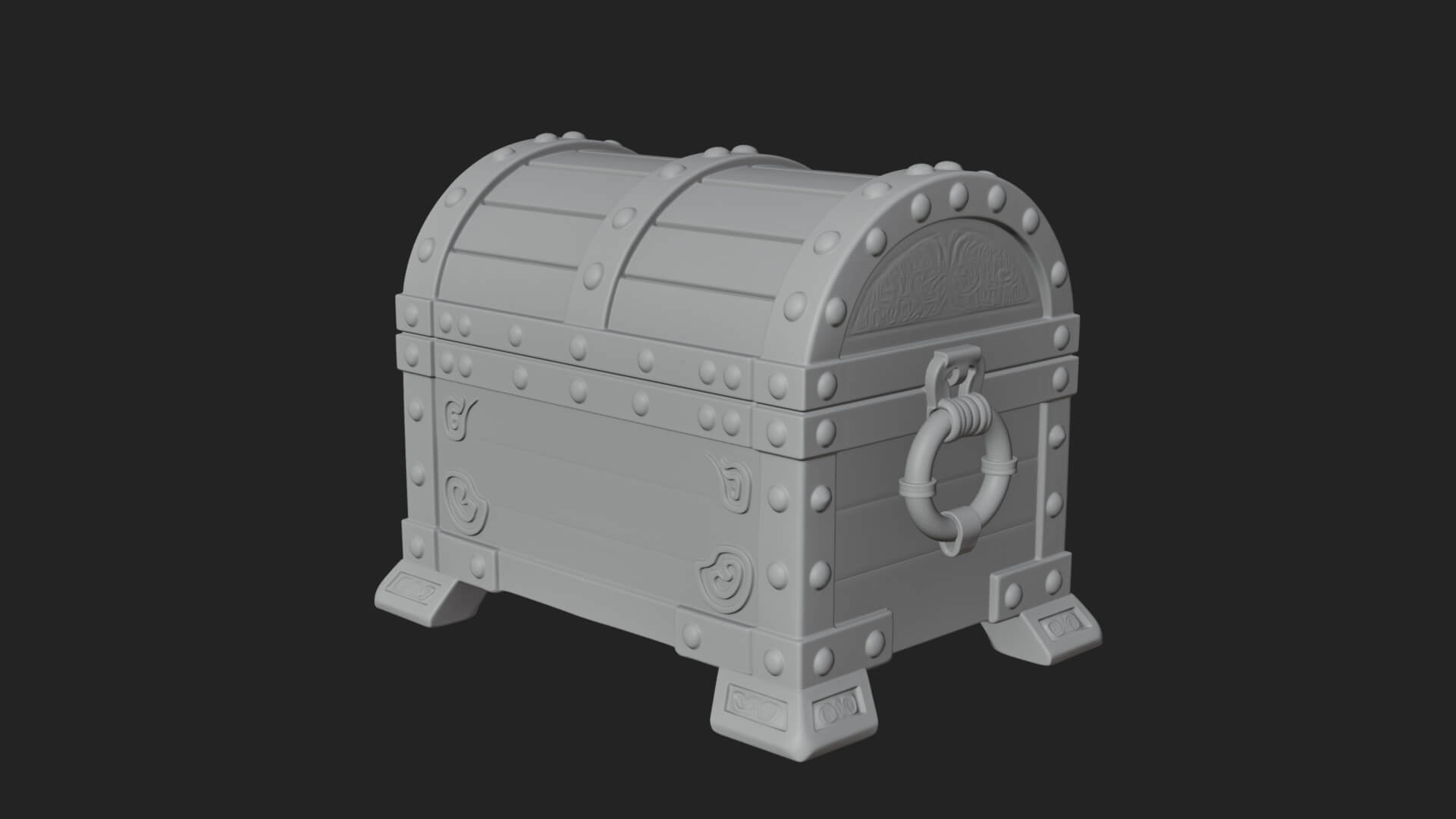 Dragon Head Treasure Chest Model Design 6 3D Print Model 3D Model