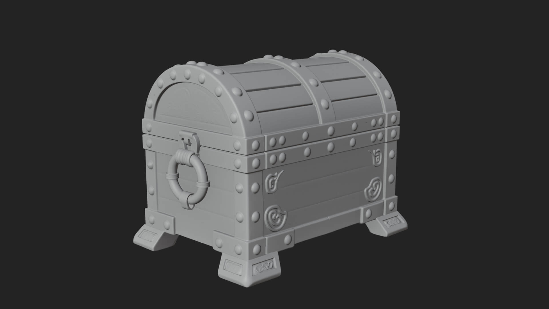 Dragon Head Treasure Chest Model Design 6 3D Print Model 3D Model