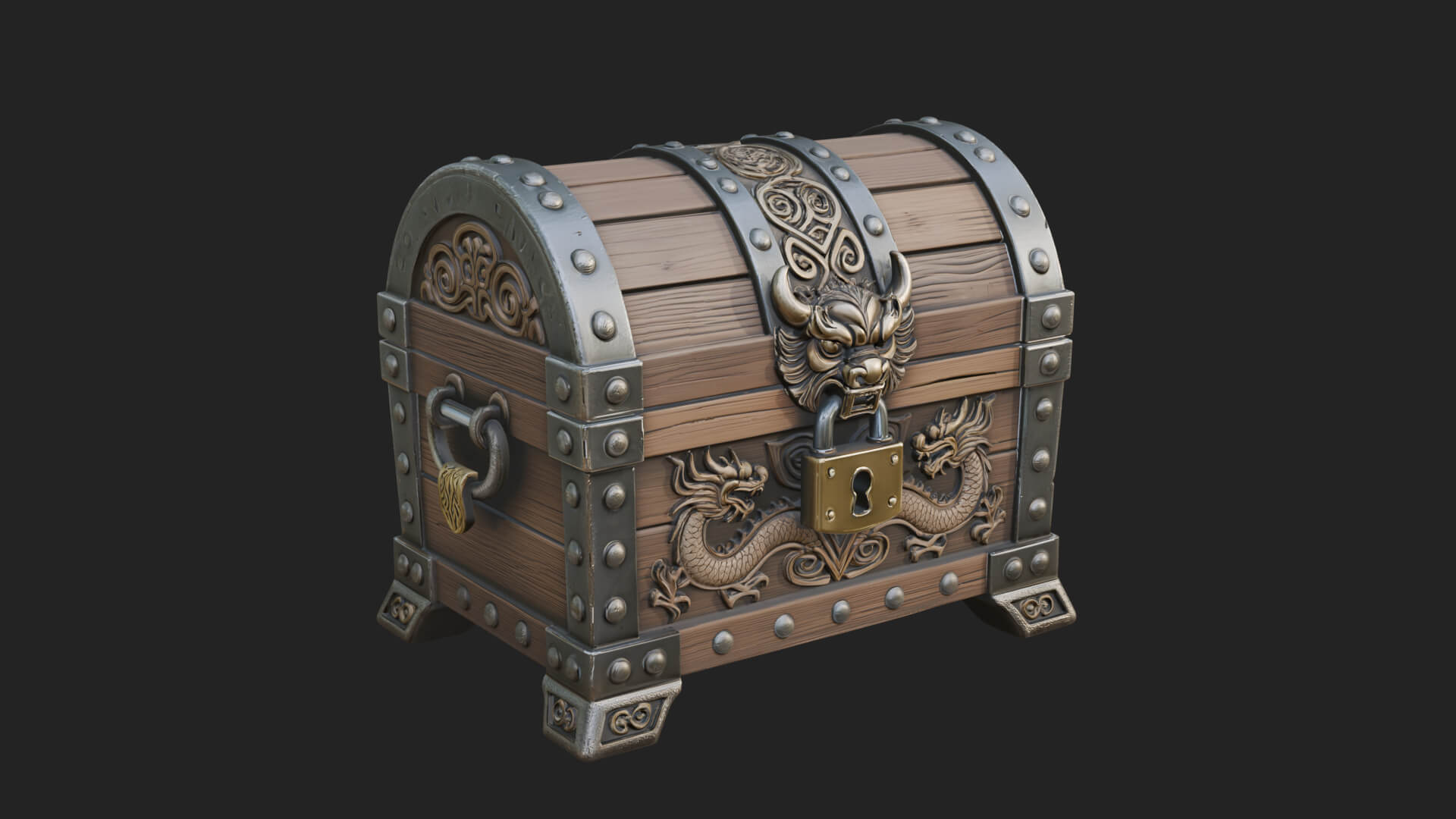 Dragon Head Treasure Chest Model Design 7 3D Print Model 3D Model