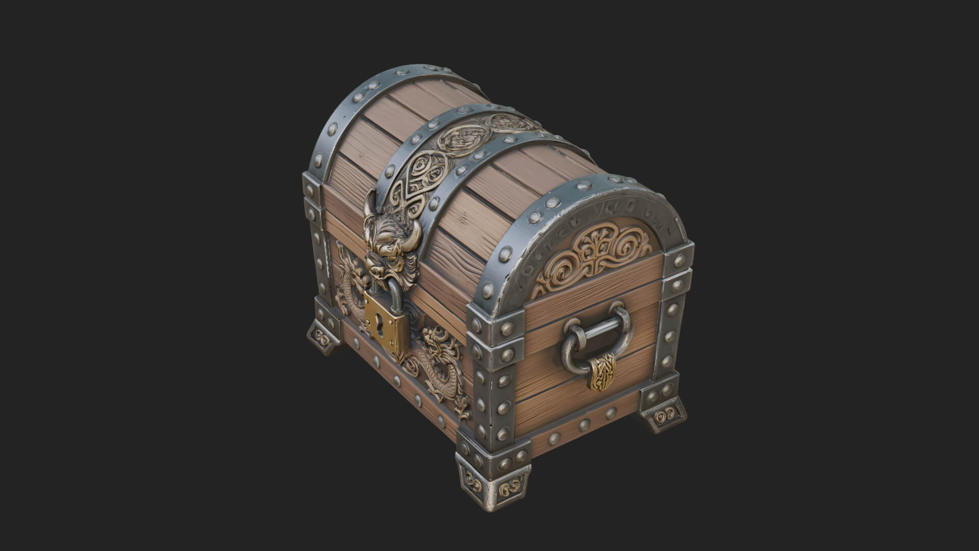 Dragon Head Treasure Chest Model Design 7 3D Print Model 3D Model