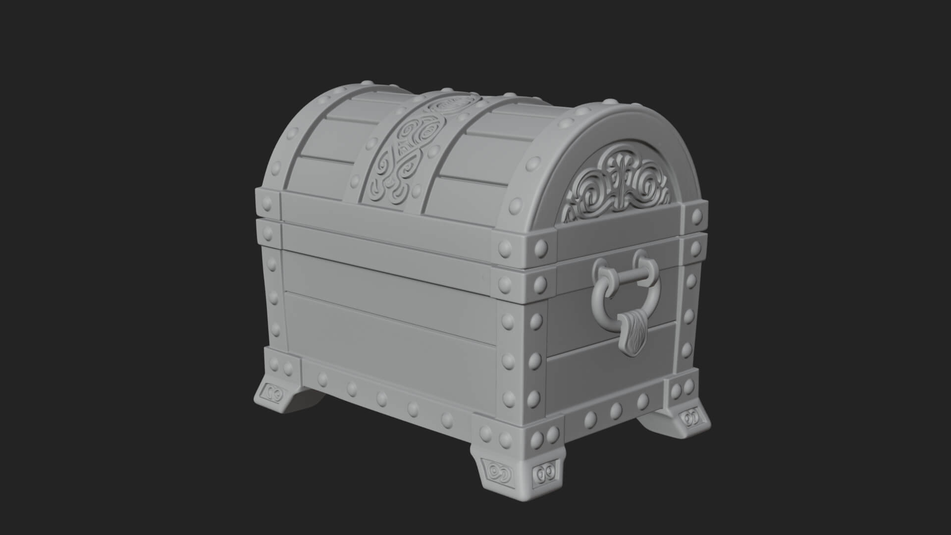 Dragon Head Treasure Chest Model Design 7 3D Print Model 3D Model