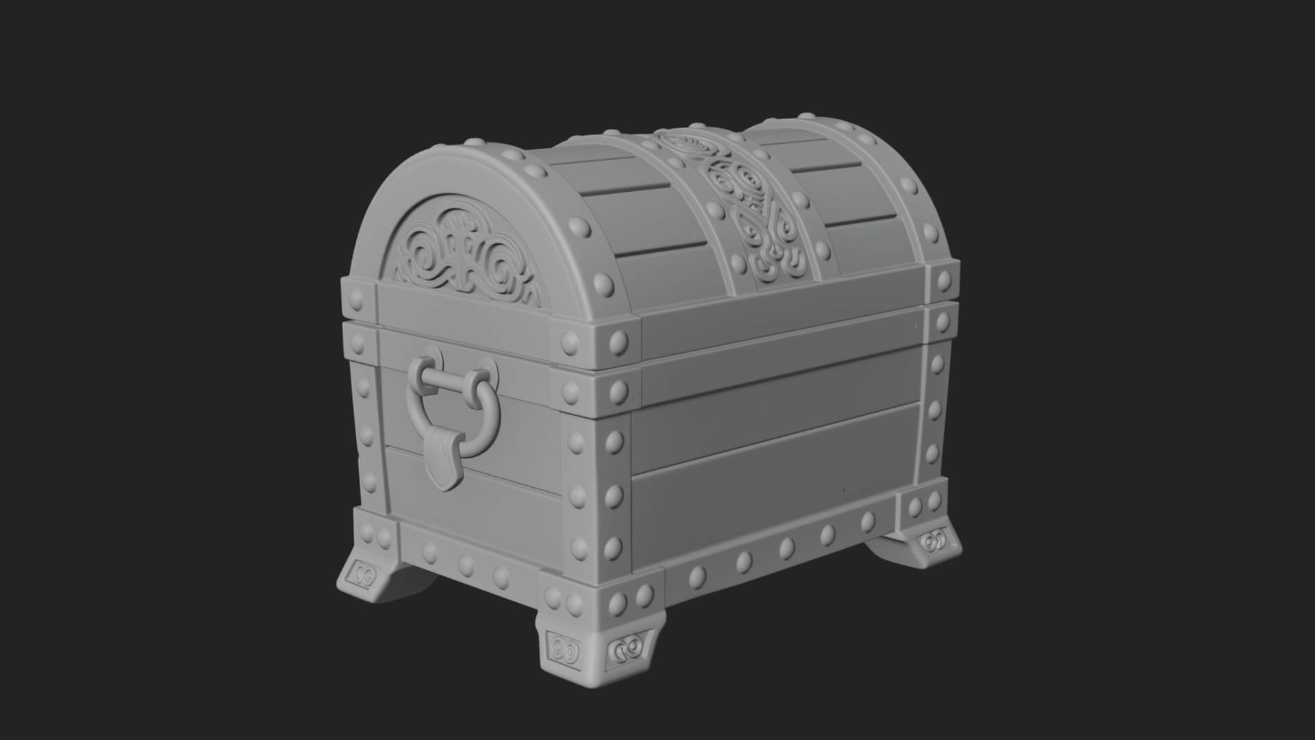 Dragon Head Treasure Chest Model Design 7 3D Print Model 3D Model