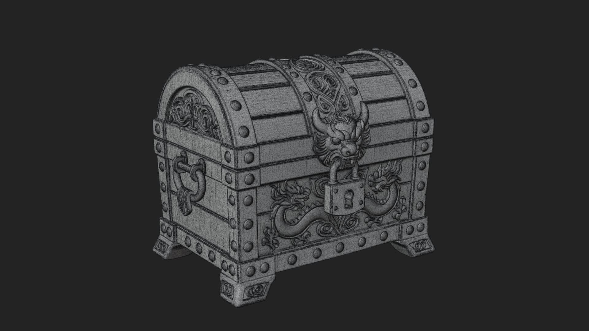 Dragon Head Treasure Chest Model Design 7 3D Print Model 3D Model