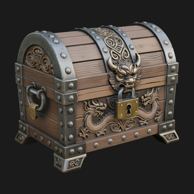 Dragon Head Treasure Chest Model Design 7 3D Print Model