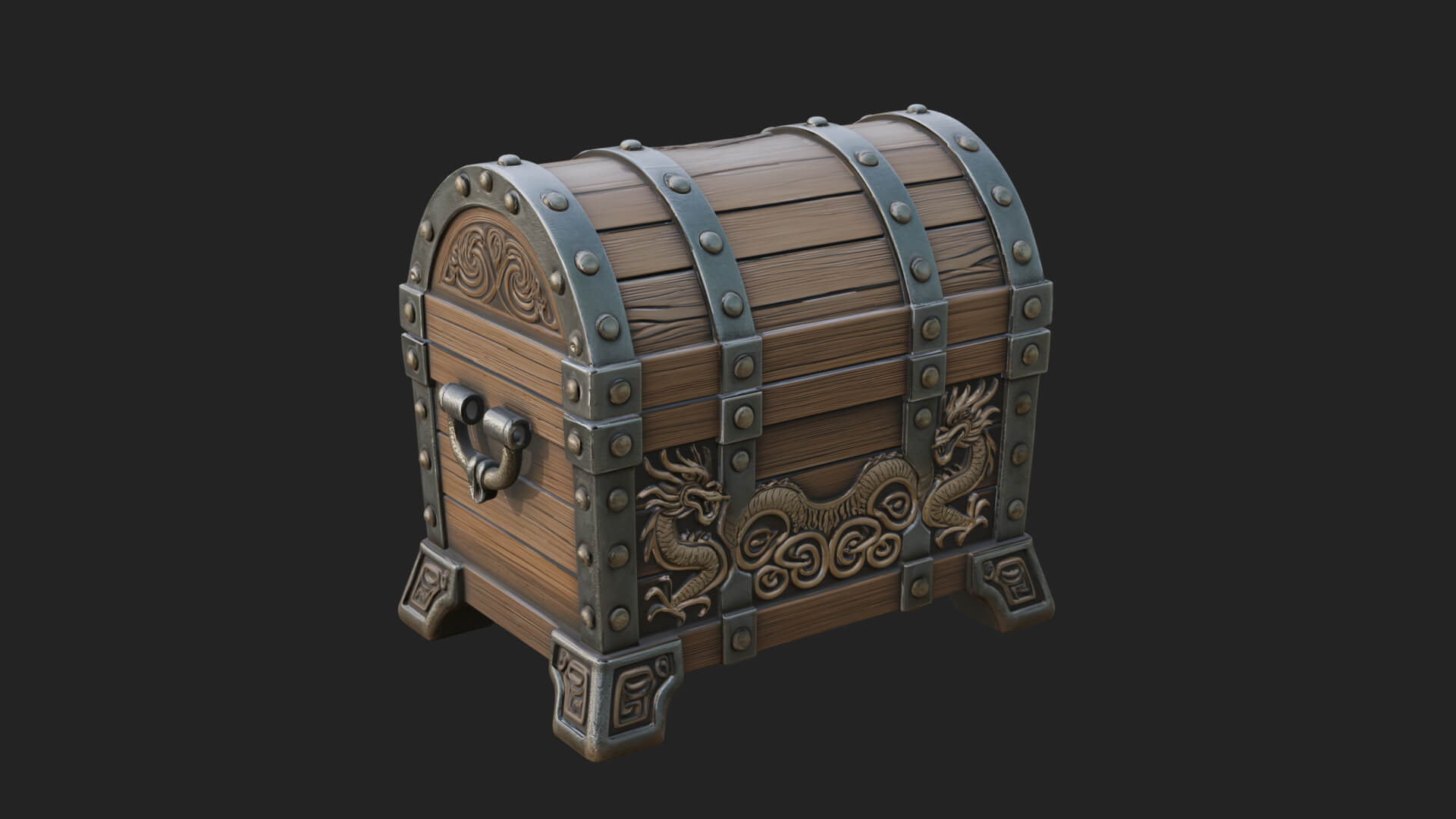 Dragon Head Treasure Chest Model Design 8 3D Print Model 3D Model