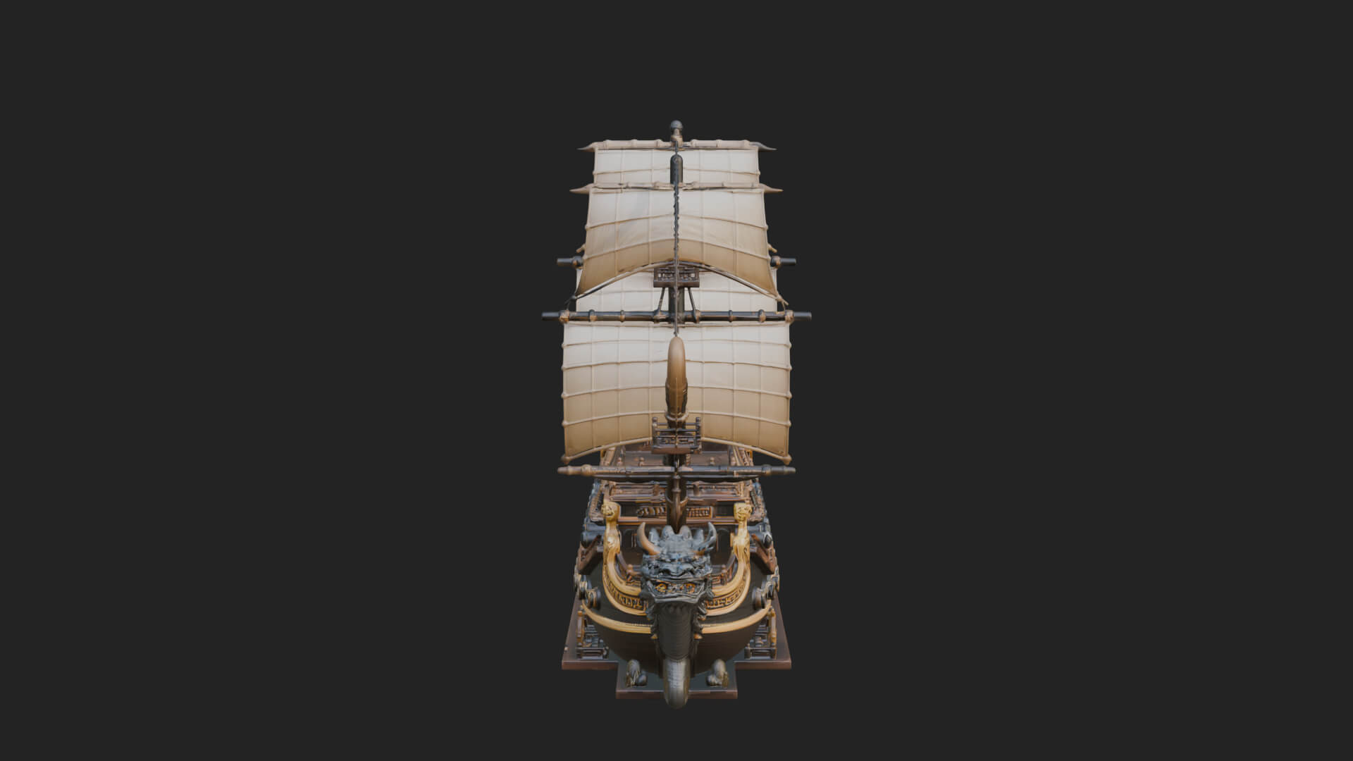 Dragon Prow Galleon Model Design 1 3D Print Model 3D Model