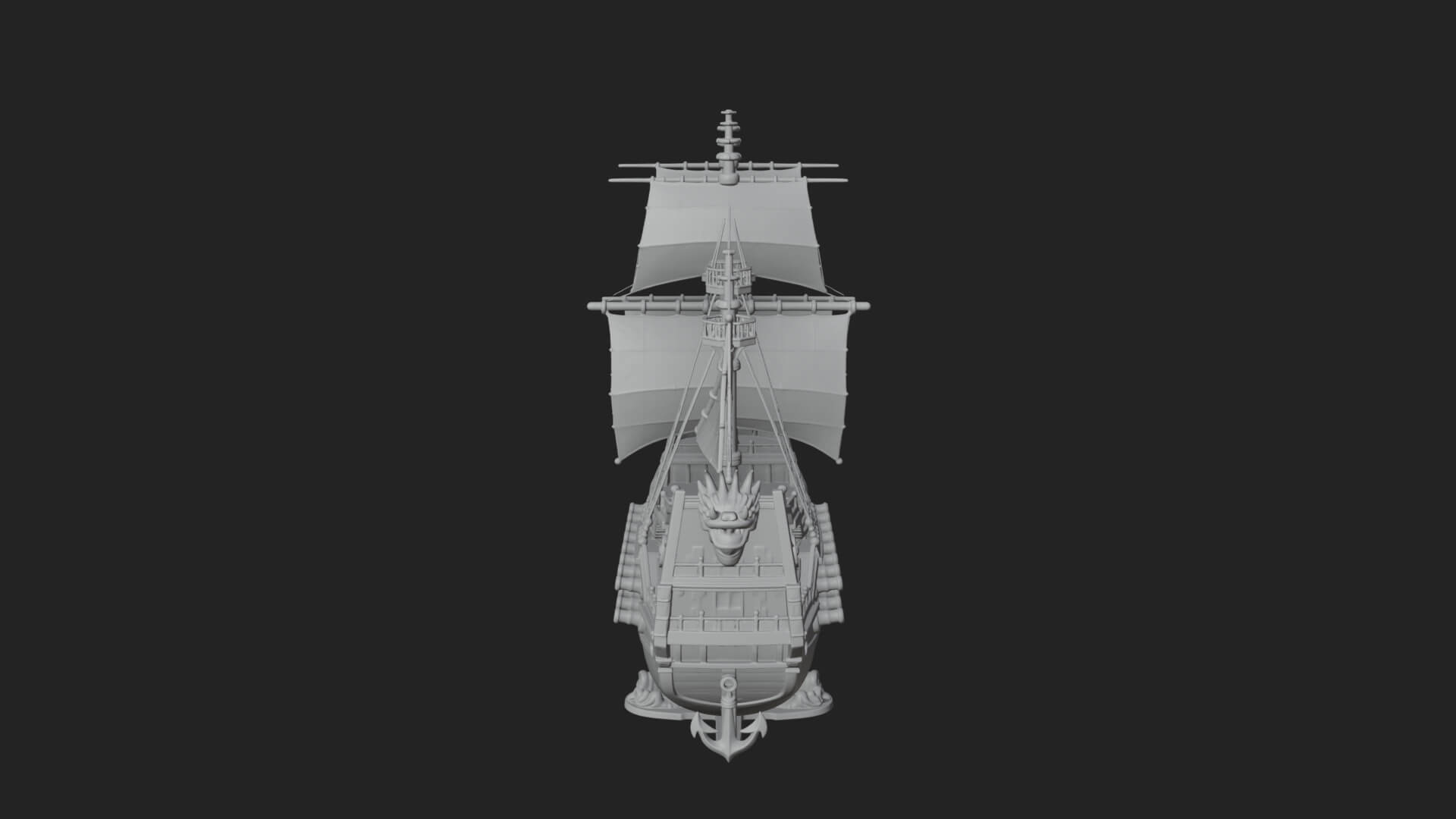 Dragon Prow Galleon Model Design 2 3D Print Model 3D Model