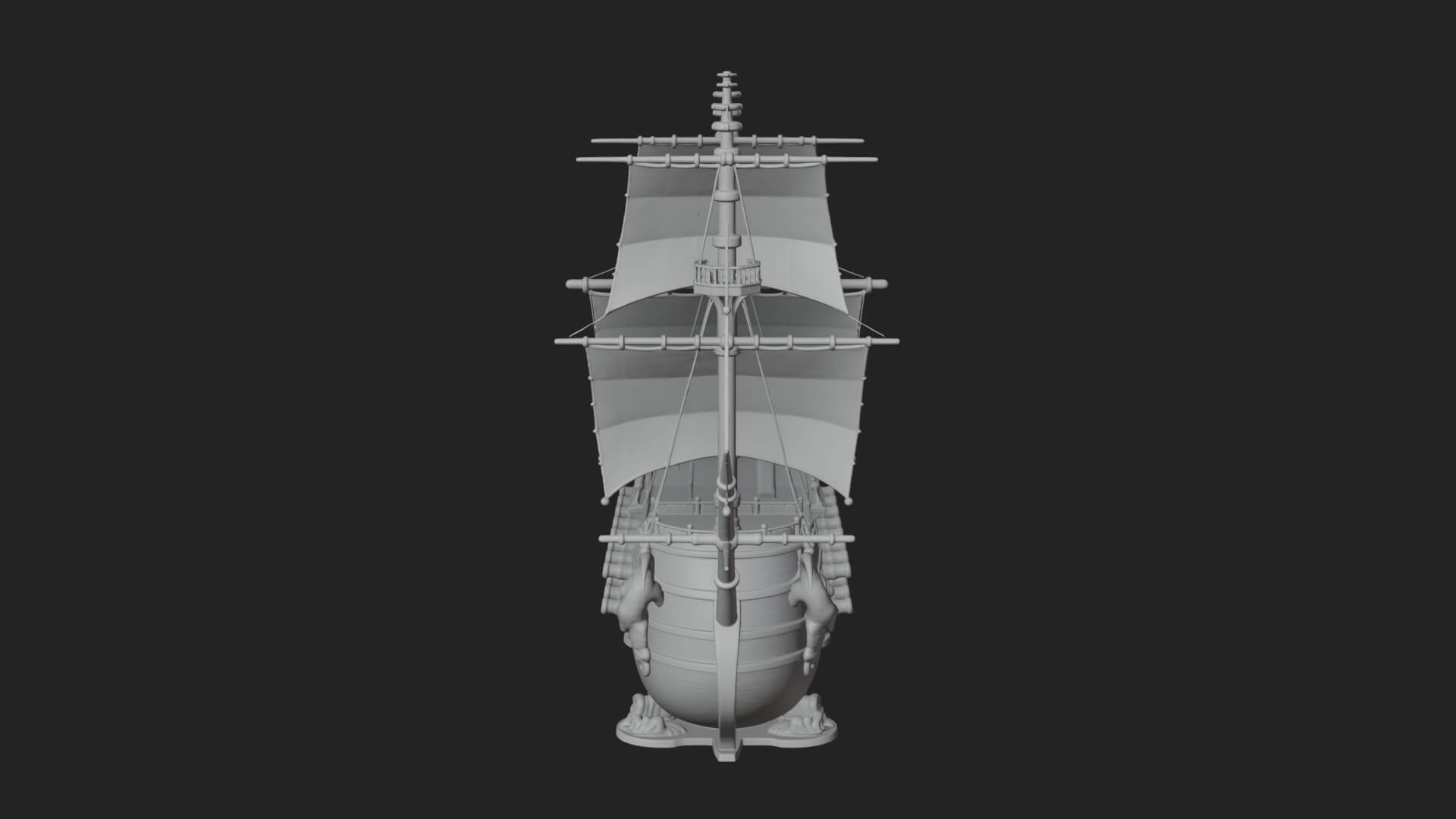 Dragon Prow Galleon Model Design 2 3D Print Model 3D Model