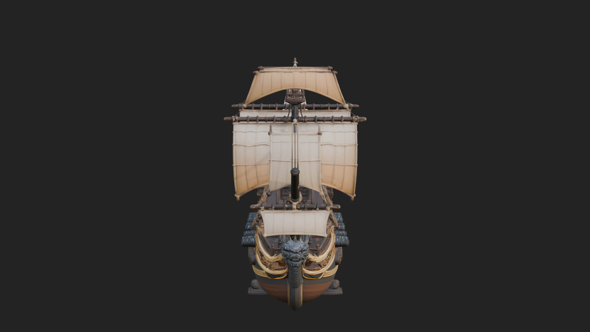 Dragon Prow Galleon Model Design 3 3D Print Model 3D Model