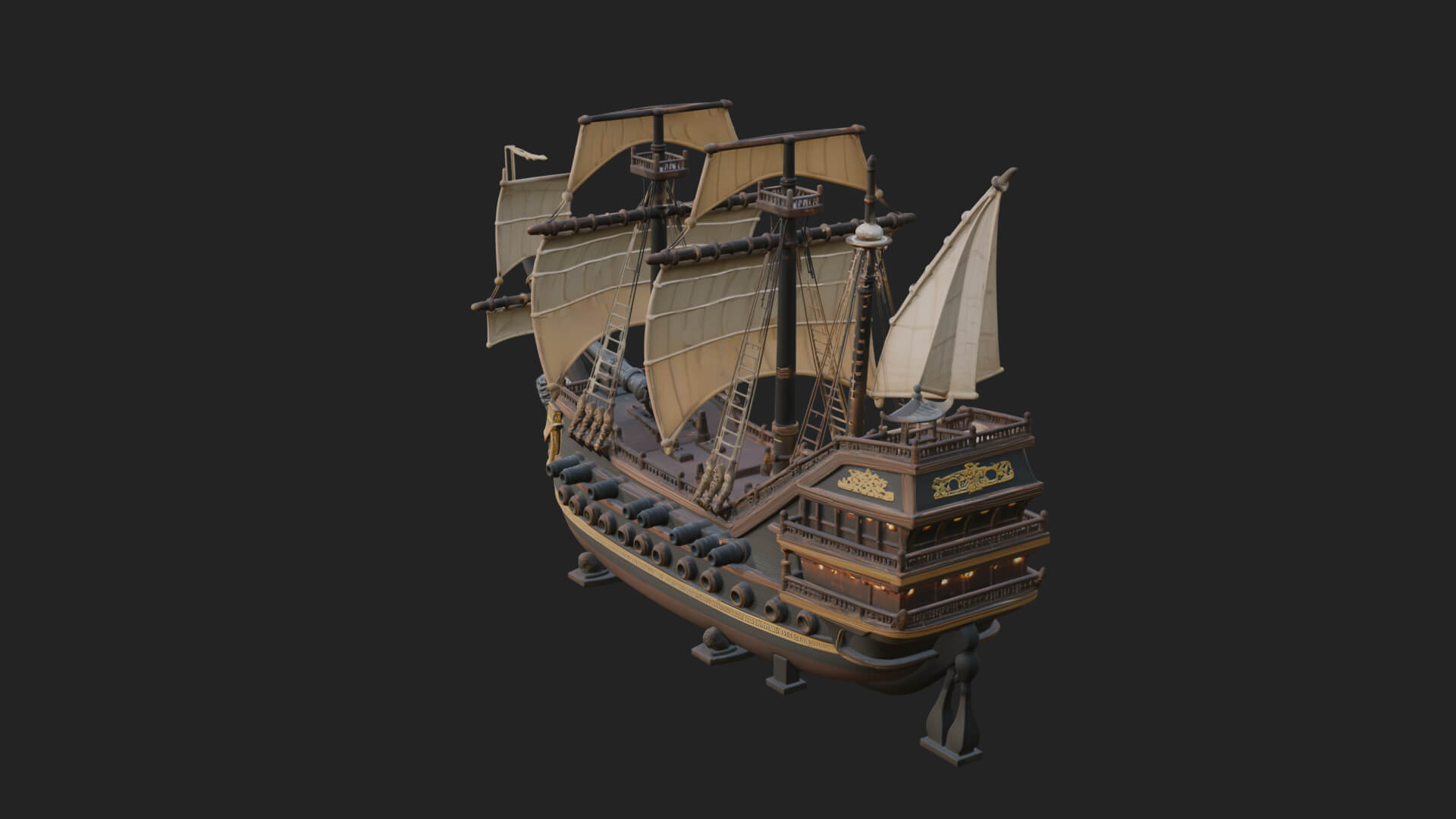 Dragon Prow Galleon Model Design 3 3D Print Model 3D Model