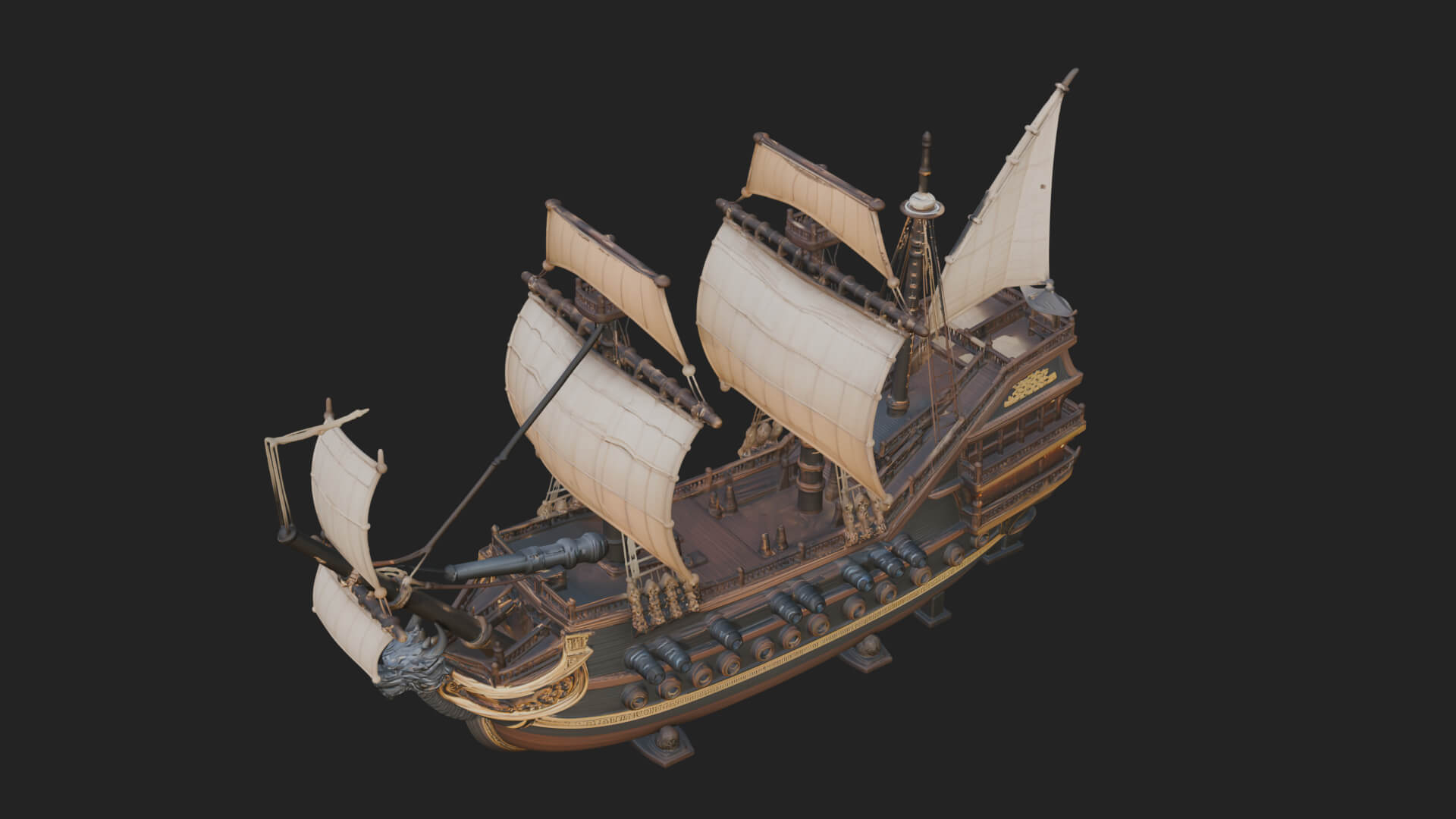 Dragon Prow Galleon Model Design 3 3D Print Model 3D Model
